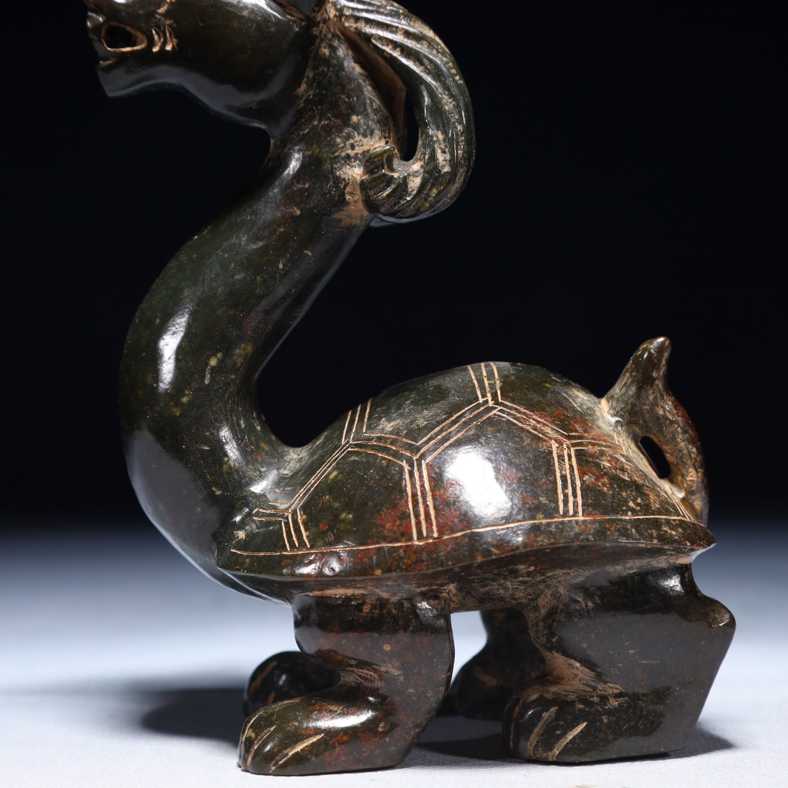 An Exquisite Jasper Dragon Turtle Ornament - 3