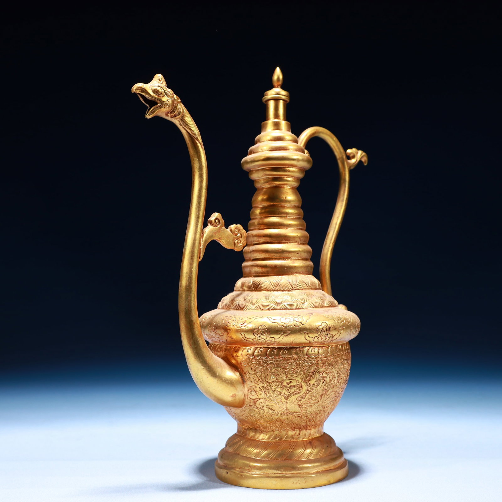 An Exquisite Gilt Bronze Phoenix Pattern Ewer - 6