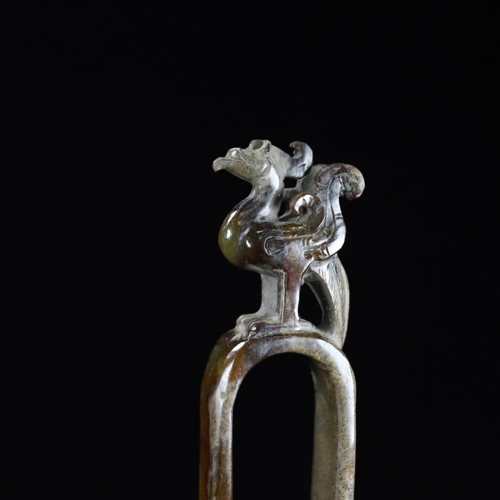 An Exquisite Archaic Jade Phoenix Pattern Censer - 2