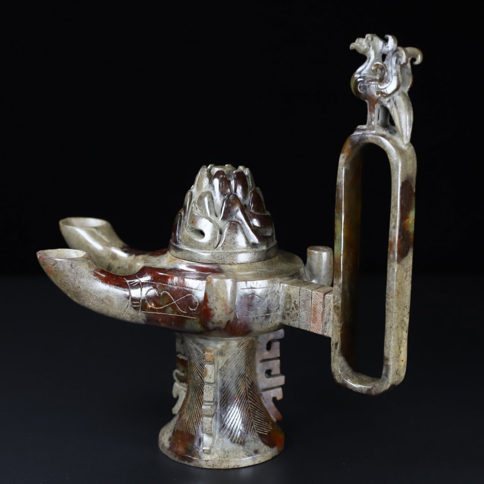 An Exquisite Archaic Jade Phoenix Pattern Censer - 5