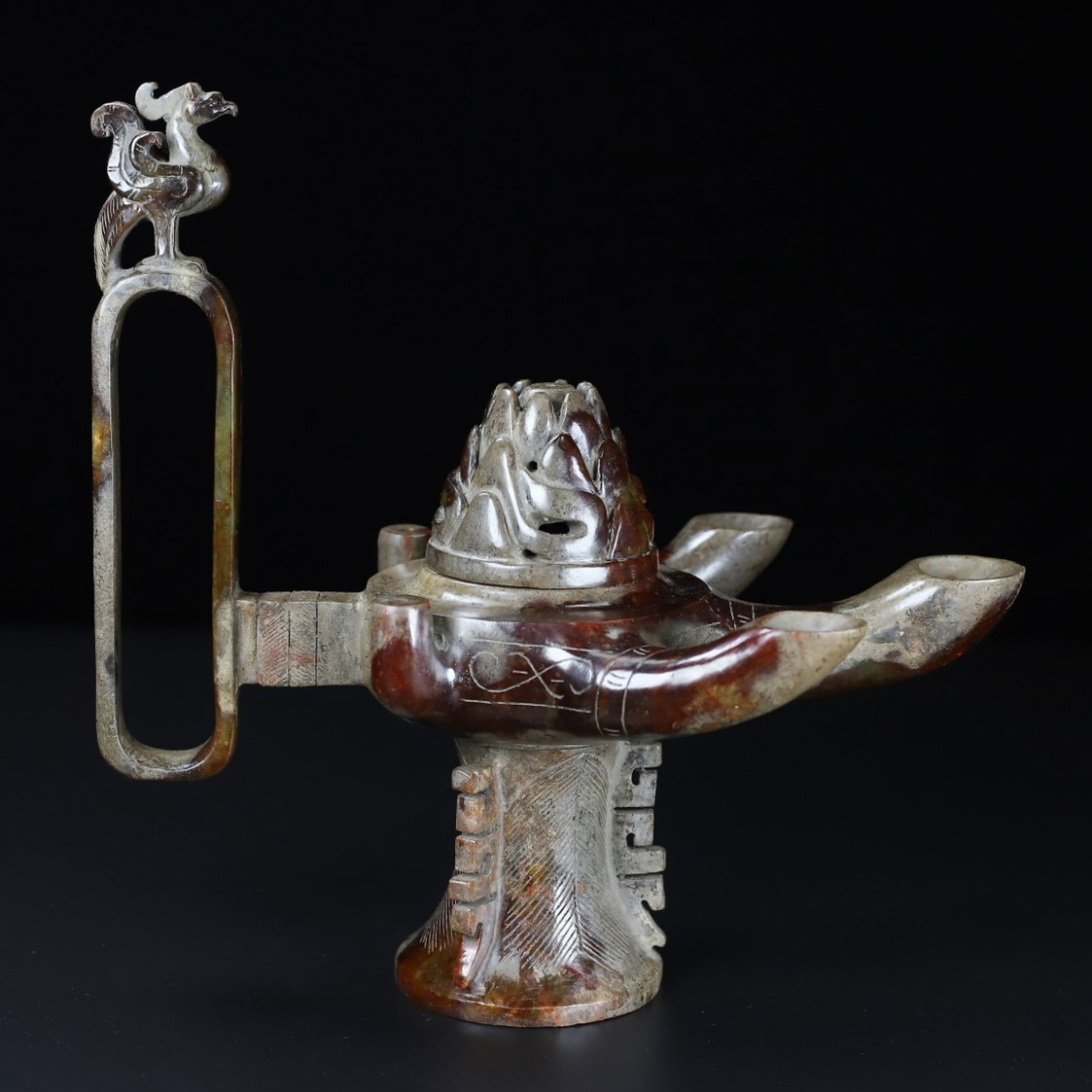 An Exquisite Archaic Jade Phoenix Pattern Censer - 7