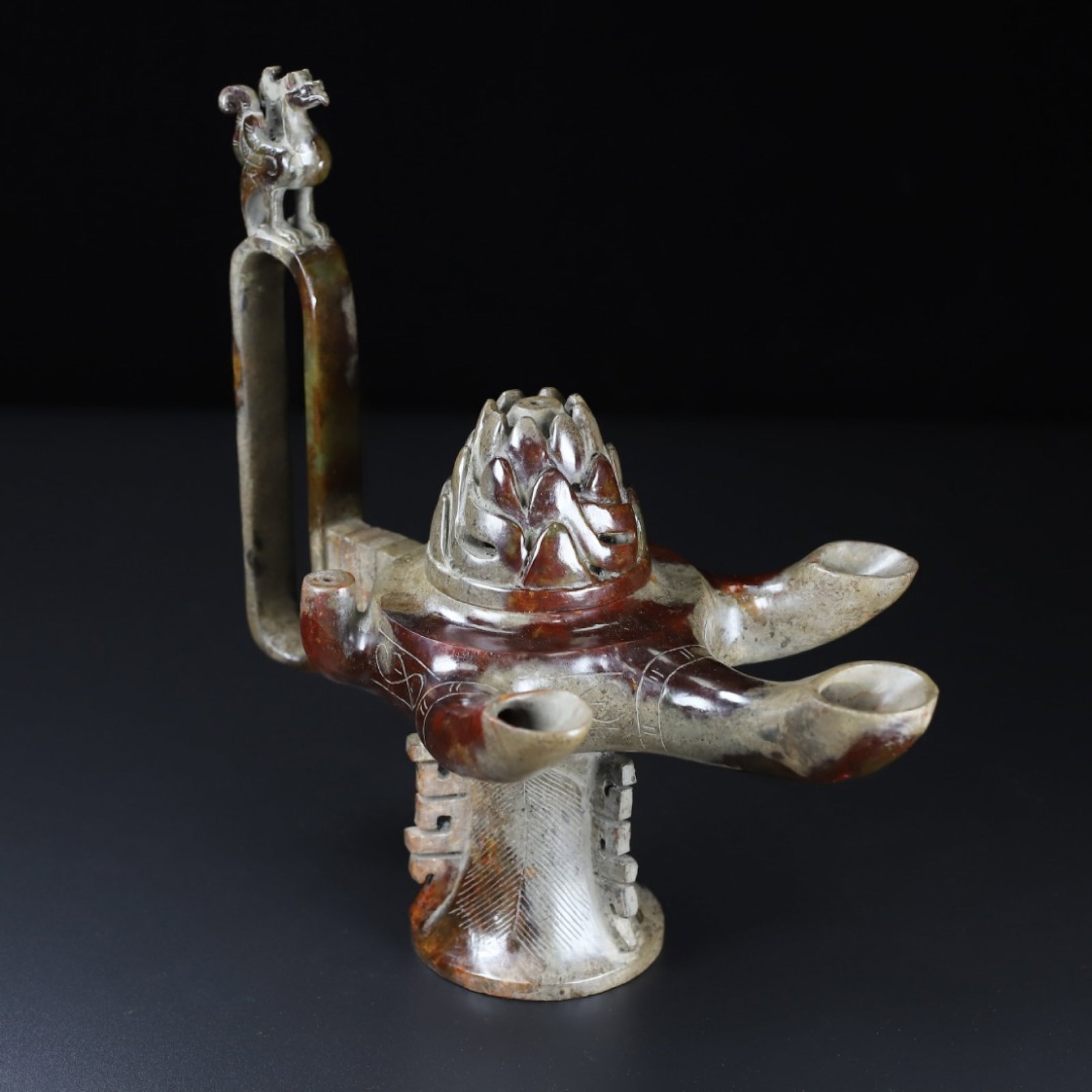 An Exquisite Archaic Jade Phoenix Pattern Censer - 8