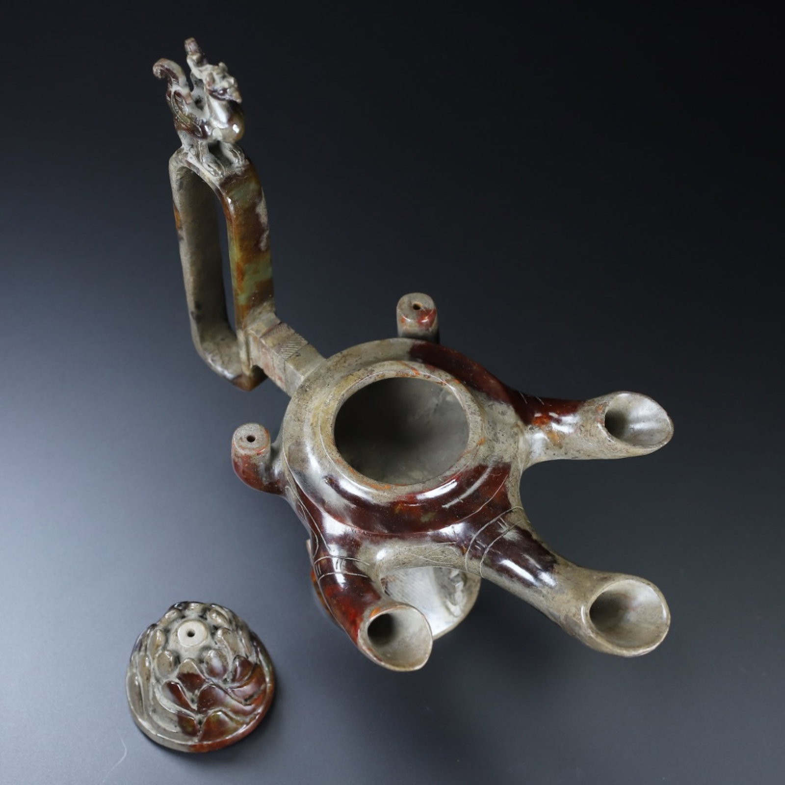 An Exquisite Archaic Jade Phoenix Pattern Censer - 9