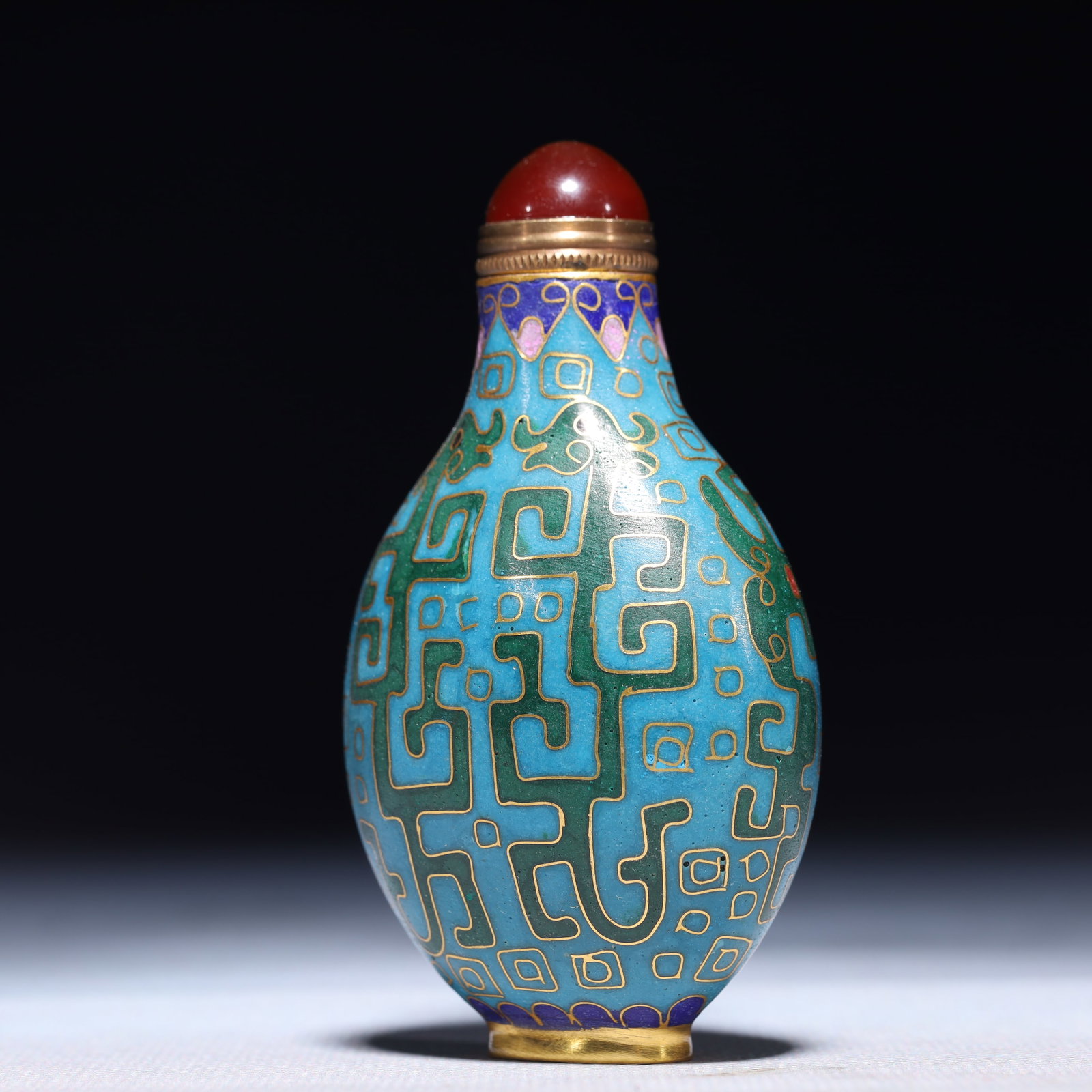 An Exquisite Cloisonne Chi-Dragon Pattern Snuff Bottle - 2