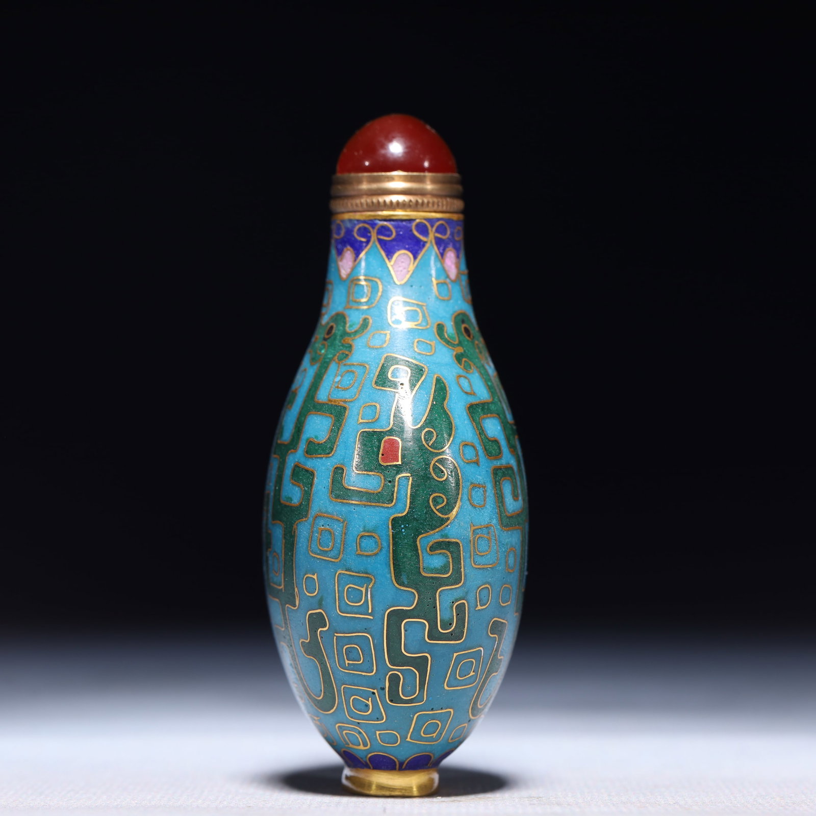 An Exquisite Cloisonne Chi-Dragon Pattern Snuff Bottle - 6