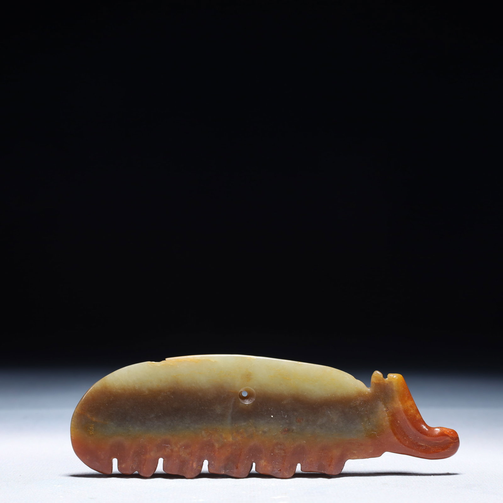 An Archaic Hongshan Culture White Jade Pendant: An Archaic Hongshan Culture White Jade Pendant,Ancient Time,China,Size:4.7inx1.5in,Weight:50g