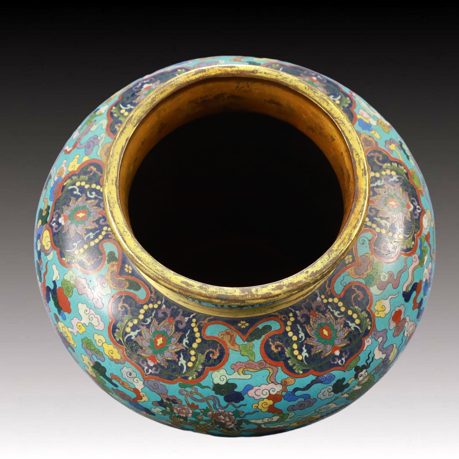 An Exquisite Cloisonne Auspicious Cloud Figure Pattern Vase - 10