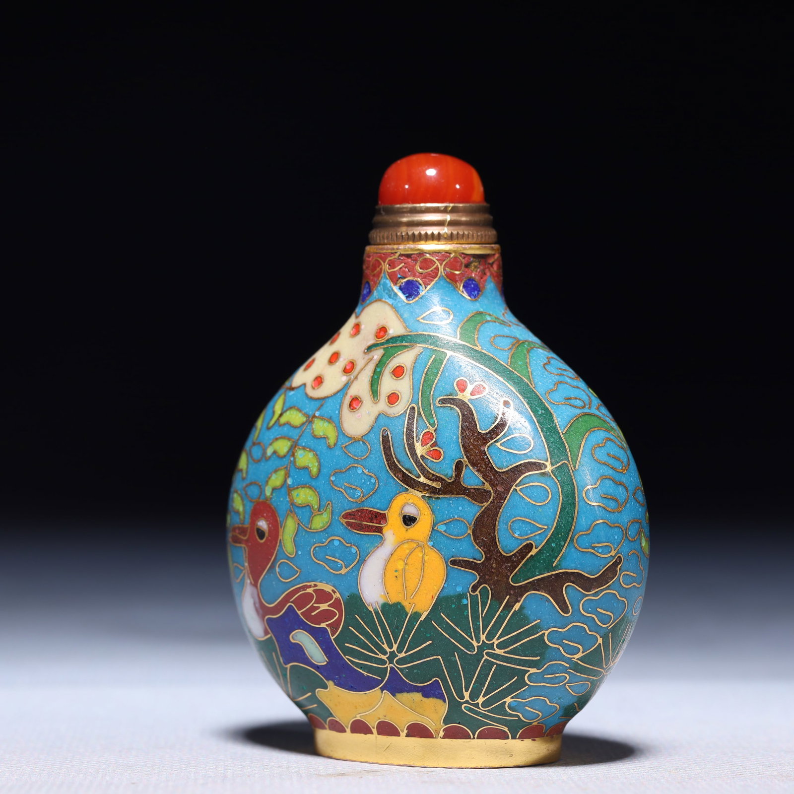 An Exquisite Cloisonne Duck Pattern Snuff Bottle - 2