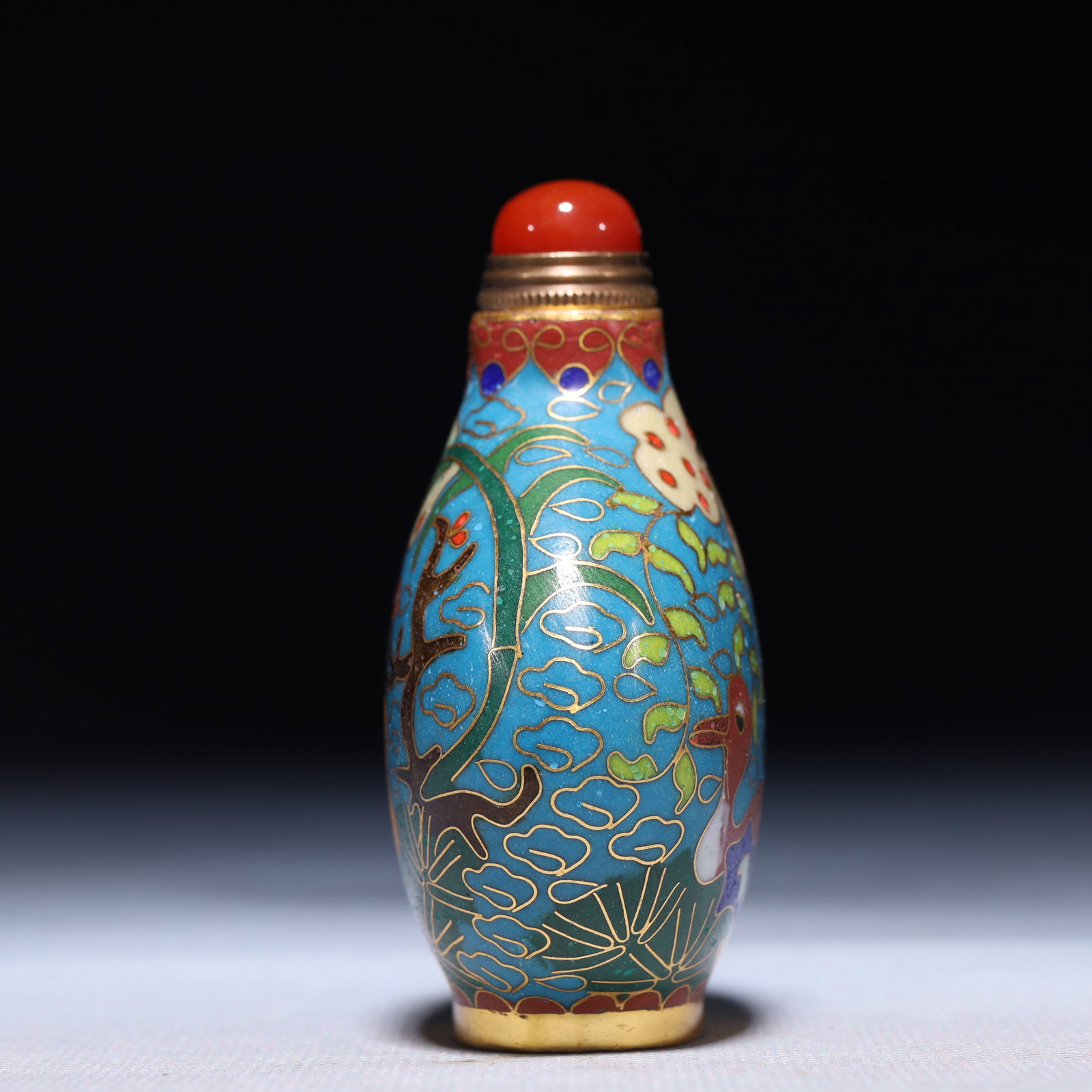 An Exquisite Cloisonne Duck Pattern Snuff Bottle - 6