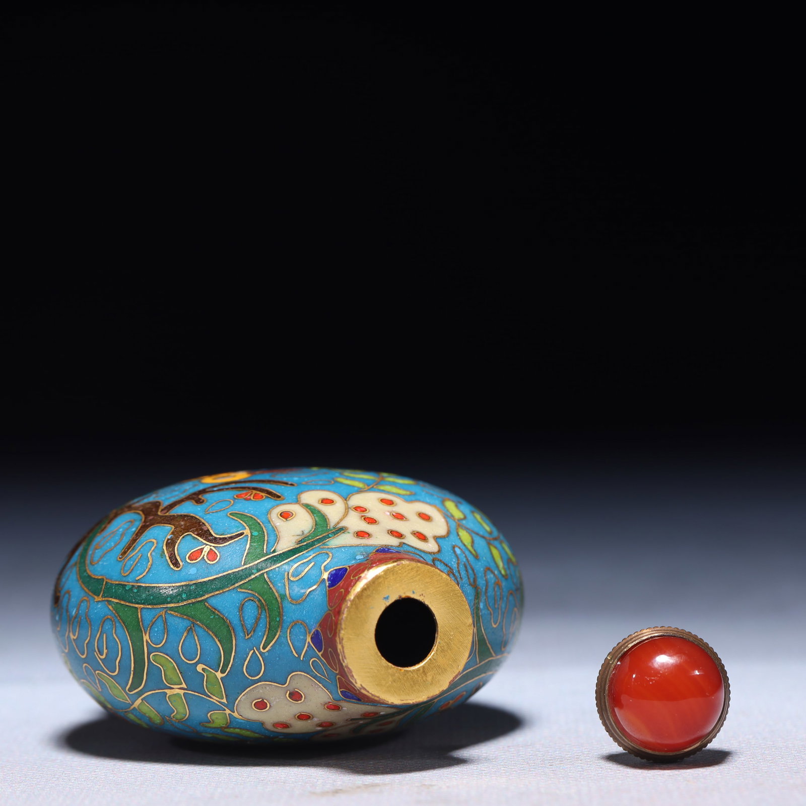 An Exquisite Cloisonne Duck Pattern Snuff Bottle - 7
