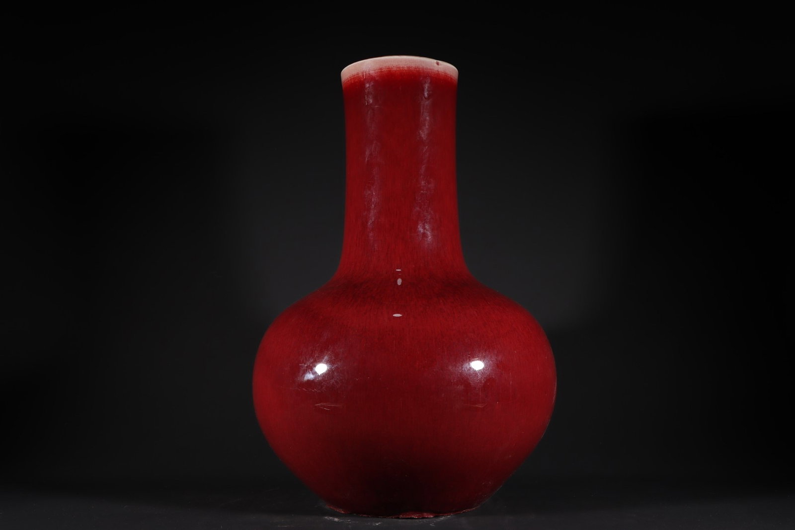 A Huge Lang yao Red Glazed Vase: A Huge Lang yao Red Glazed Vase,Qing Dynasty,China,Size:18.6inx13.4in 朗窑红釉瓶,中国清代