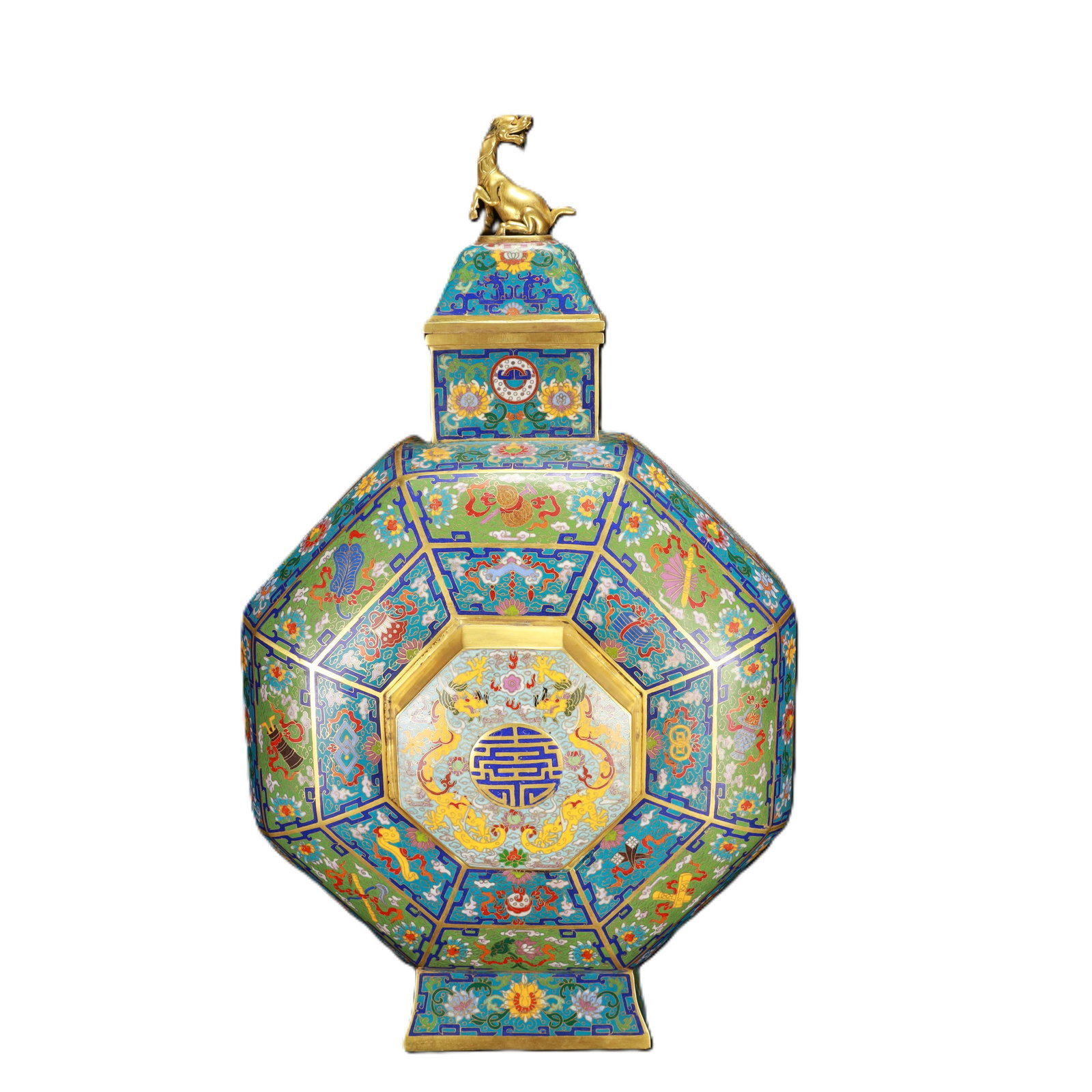 An Exquisite Cloisonne Eight Treasures Pattern Bottle (1 of 10)