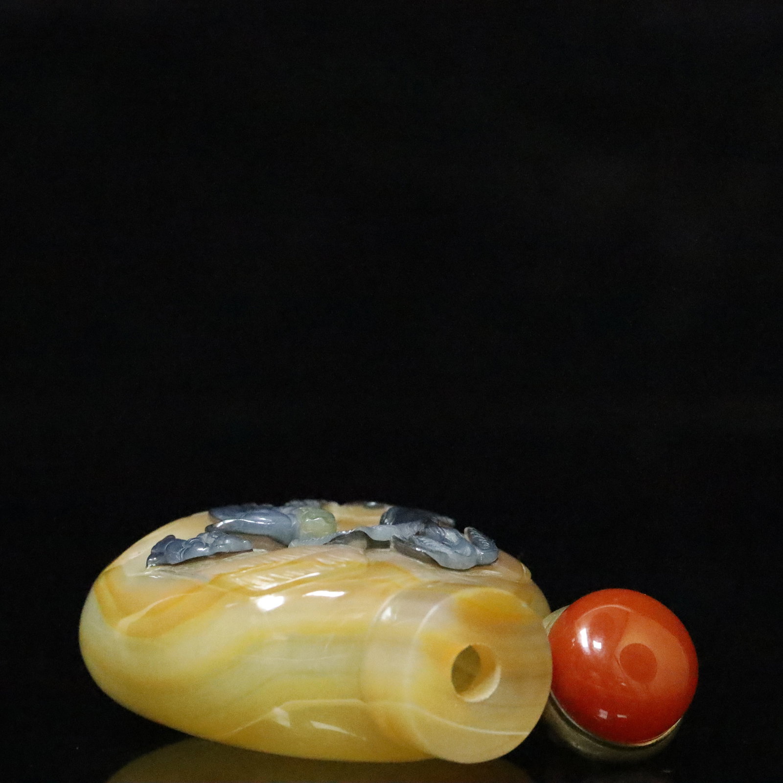 An Exquisite Agate Figure and Goose Pattern Snuff Bottle - 8