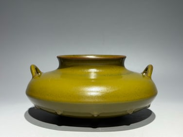 An Exquisite Teadust Glazed Double-Ears and Tripod Censer