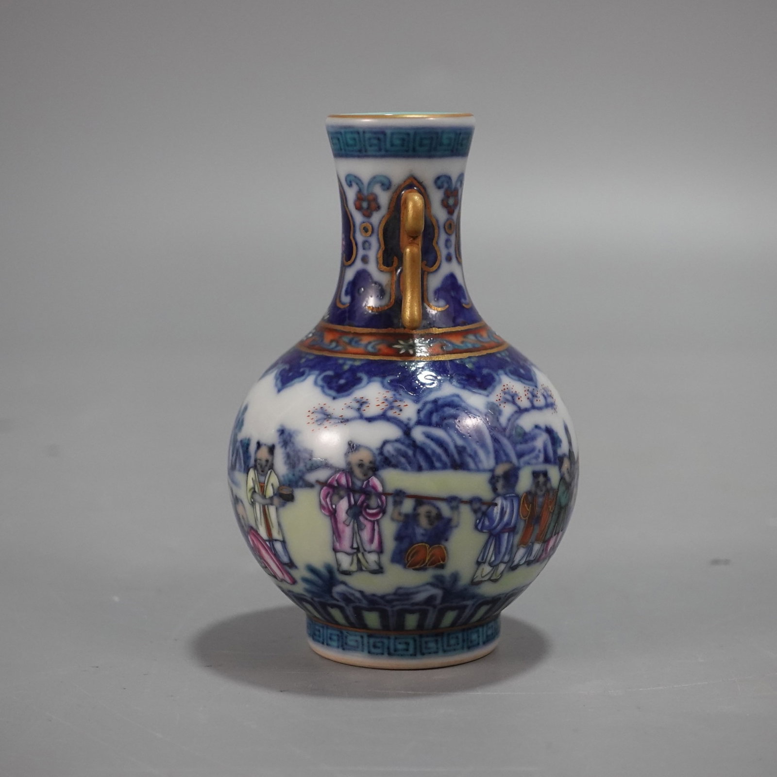 An Exquisite Doucai Figure Pattern Double-Ears Vase - 4