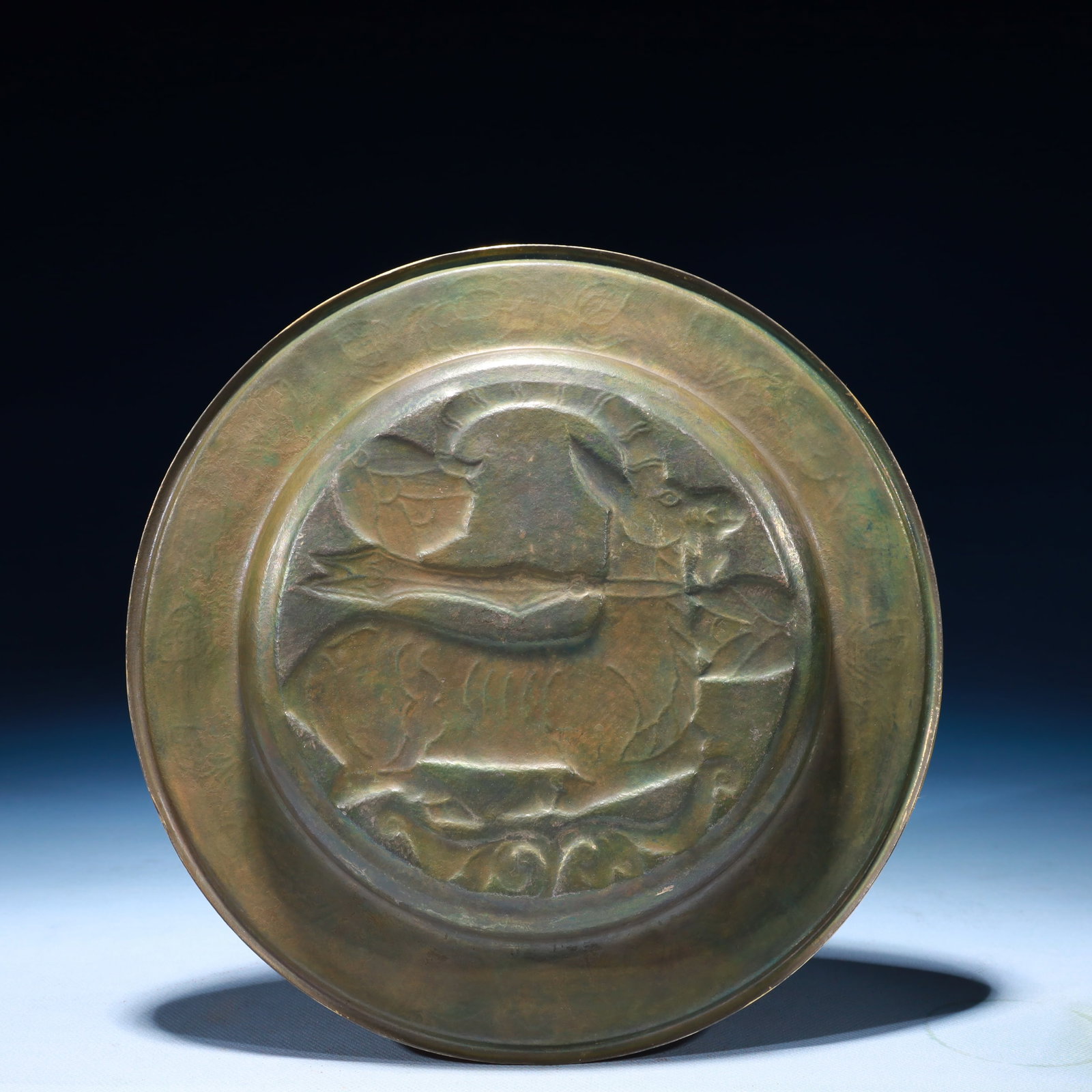 An Exquisite Silver-Gilt Bronze Sheep Pattern Plate - 6