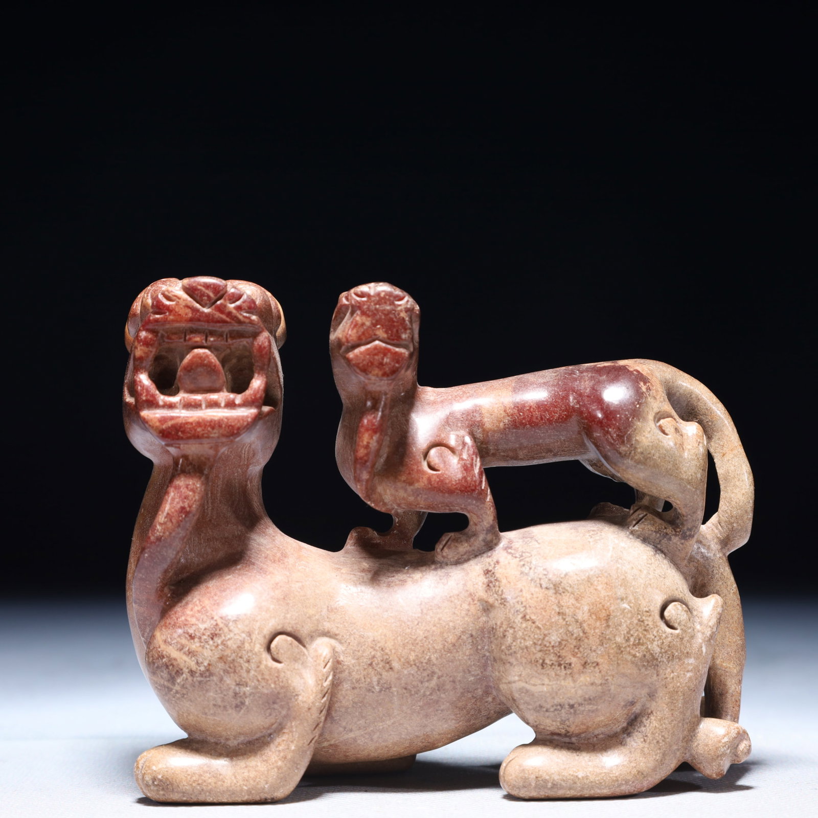 An Archaic Archaic Jade Beast Ornament: An Archaic Archaic Jade Beast Ornament,Ancient Time,China,Size:4.3inx1.8inx3.5in,Weight:500g 高古玉兽摆件,中国远古时期