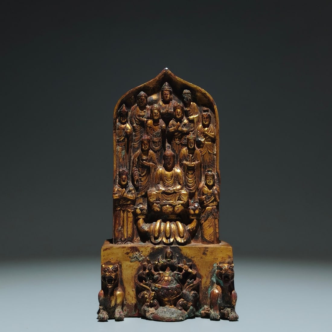 A Solemn Gilt Bronze Niche,with Statue of Sakyamuni (1 of 9)