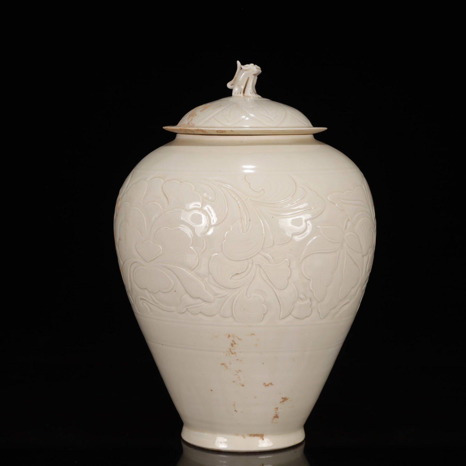 A Rare Ding yao Flower Pattern Cover Jar - 5
