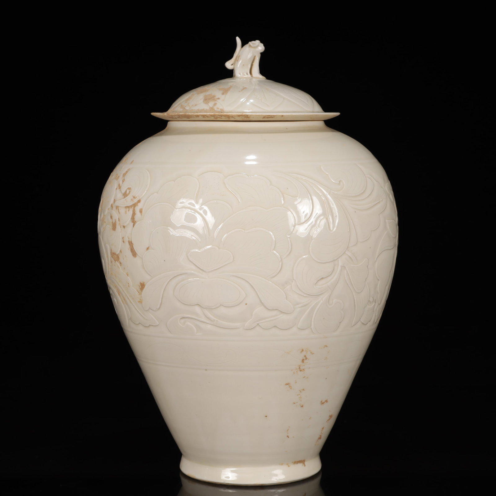 A Rare Ding yao Flower Pattern Cover Jar - 6