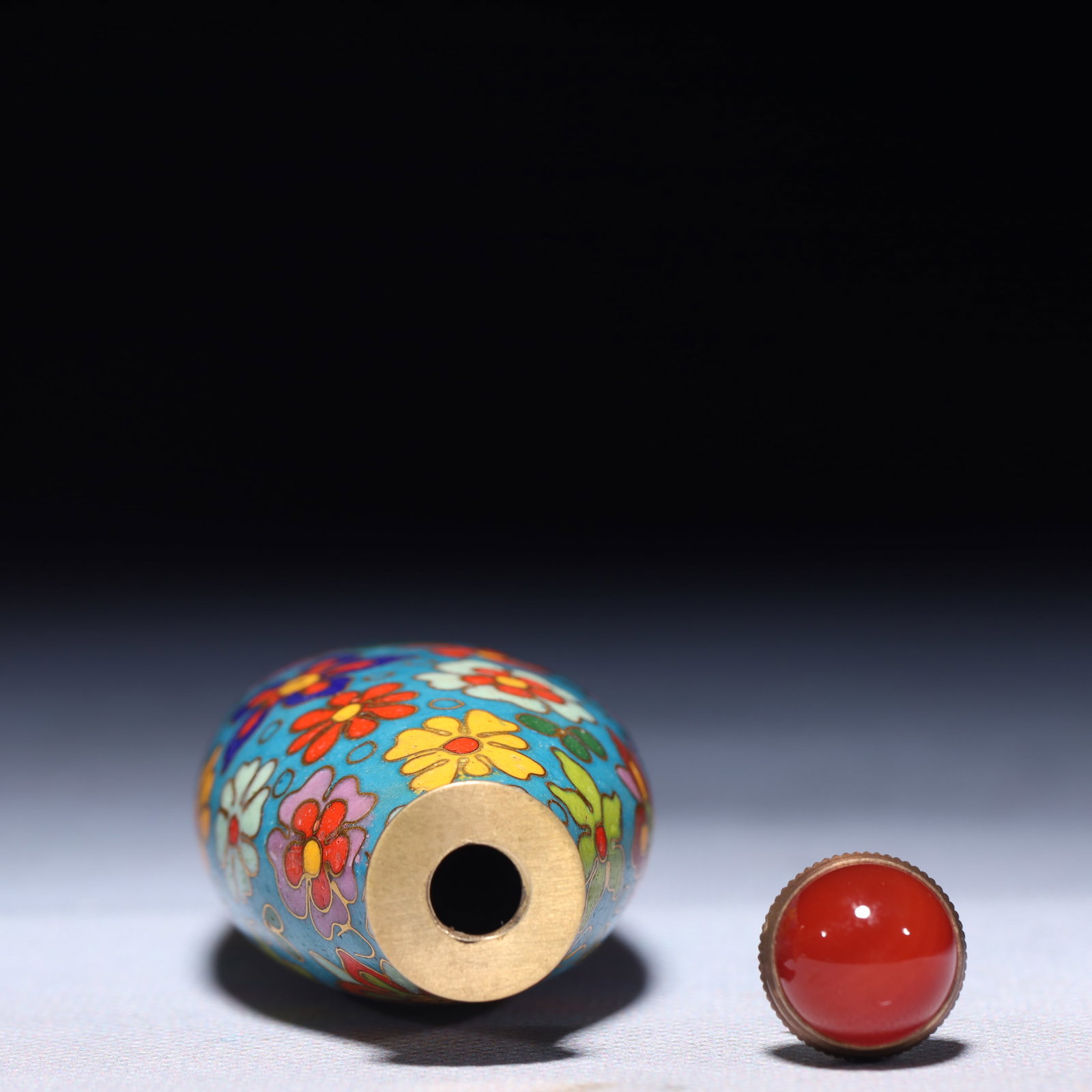 An Exquisite Cloisonne Flower Pattern Snuff Bottle - 7