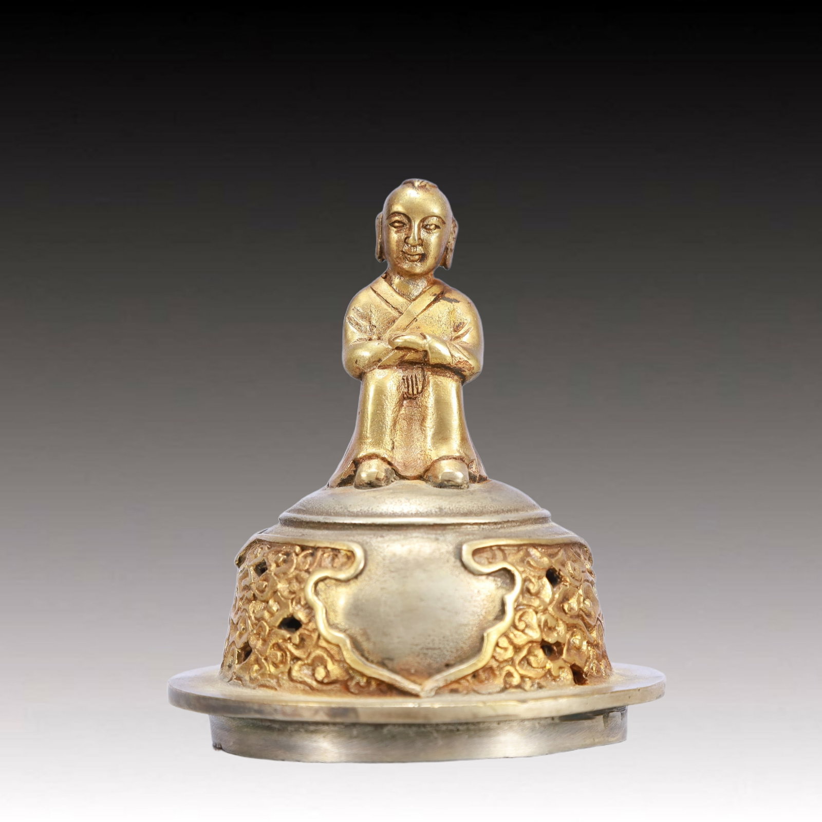 A Rare Gilt Silver Figure Pattern Cover Jar - 9