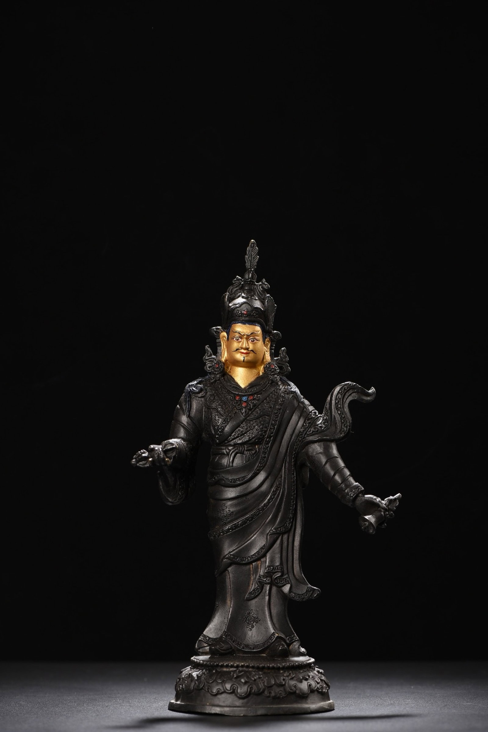 A Solemn Gilt Bronze Statue of Padma Sambhava (1 of 9)