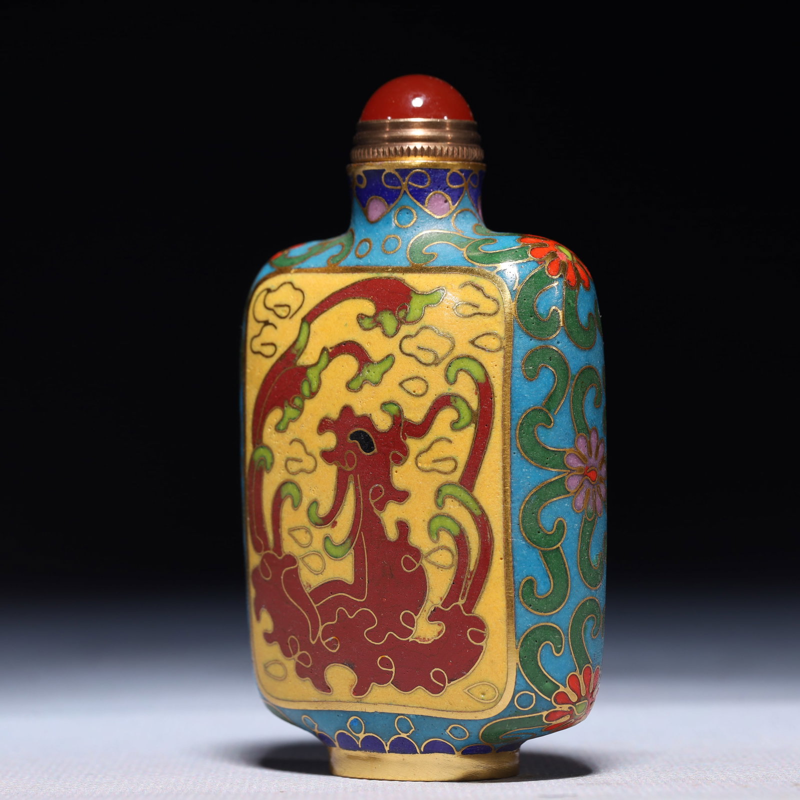 An Exquisite Cloisonne Auspicious Cloud and Phoenix Pattern Snuff Bottle - 2