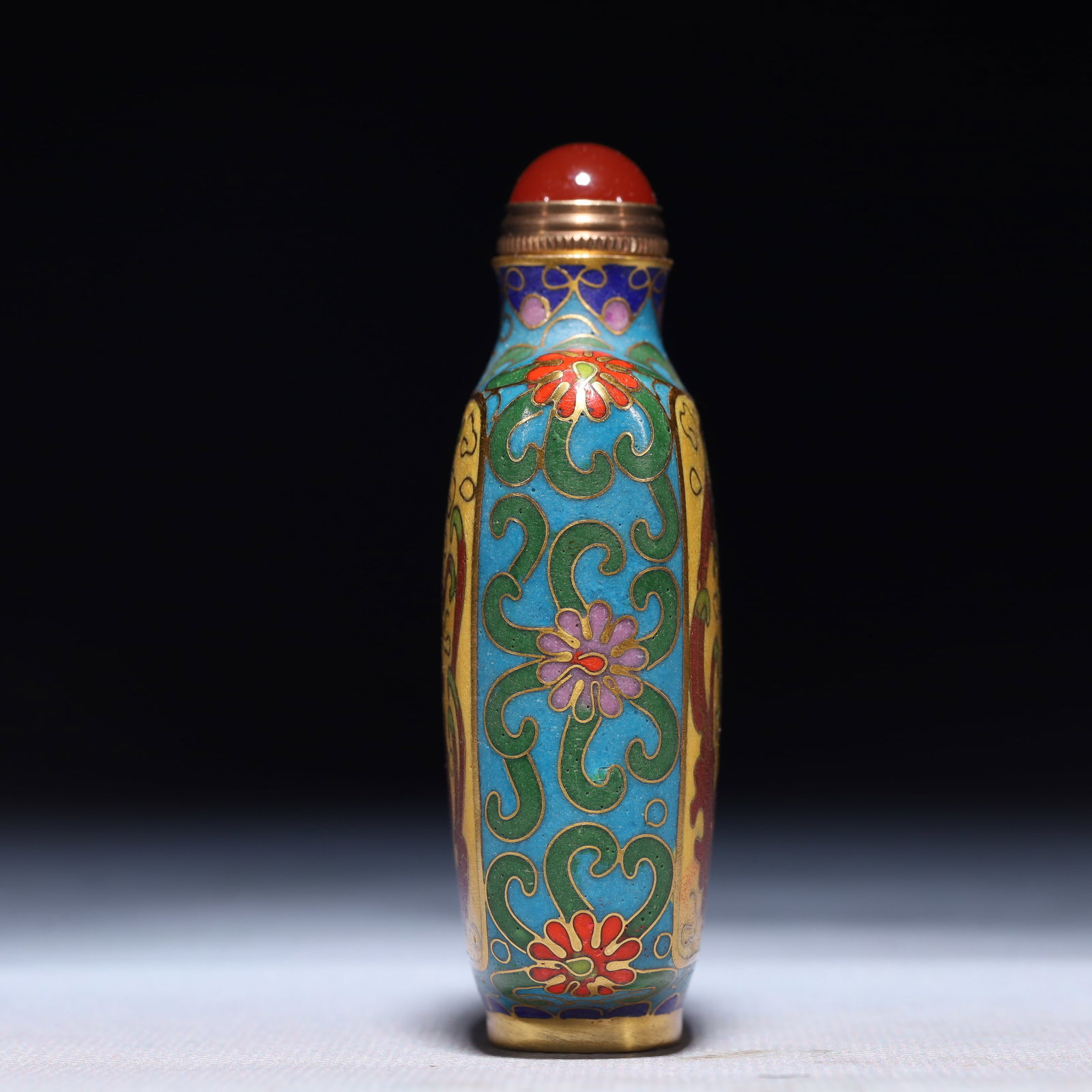 An Exquisite Cloisonne Auspicious Cloud and Phoenix Pattern Snuff Bottle - 3