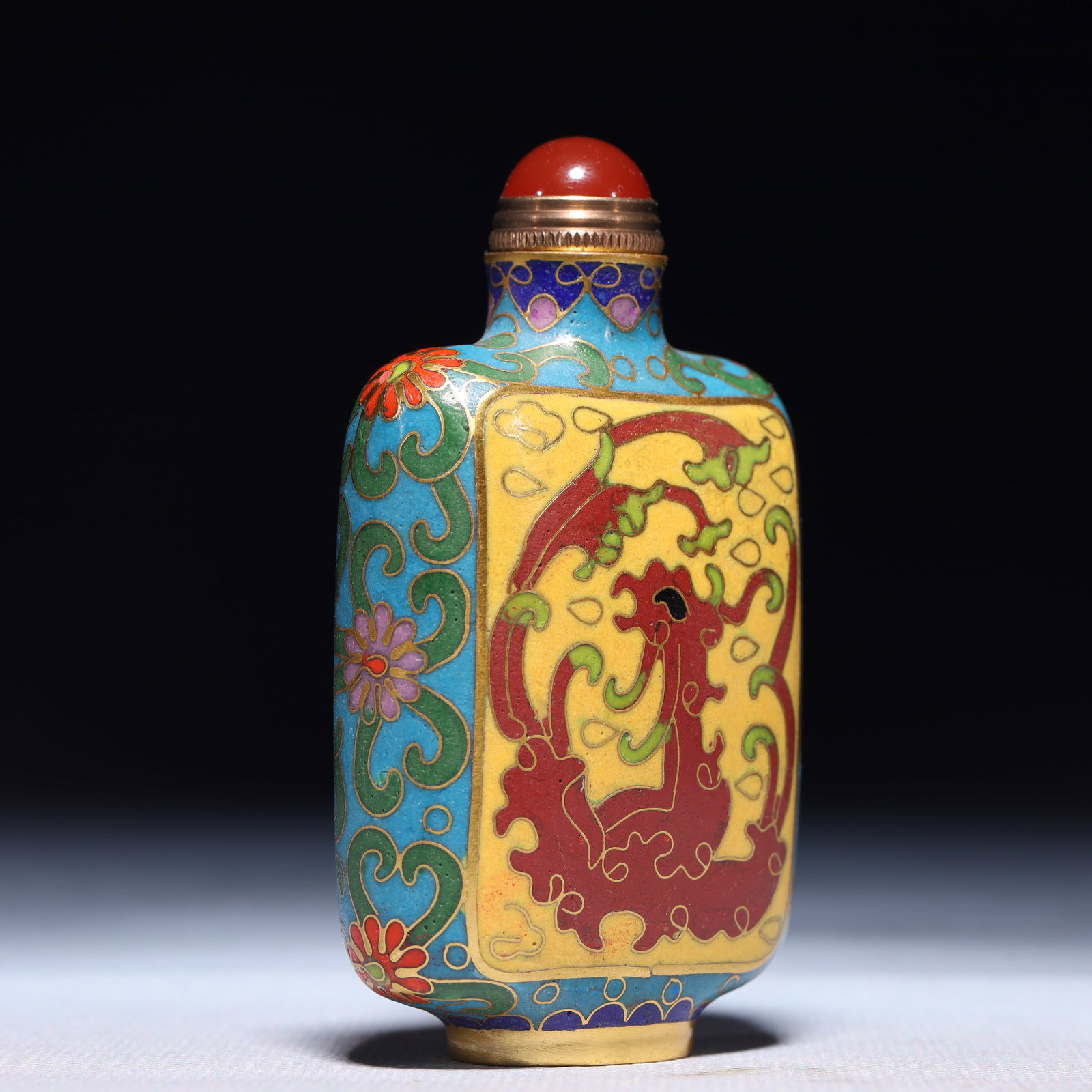 An Exquisite Cloisonne Auspicious Cloud and Phoenix Pattern Snuff Bottle - 4
