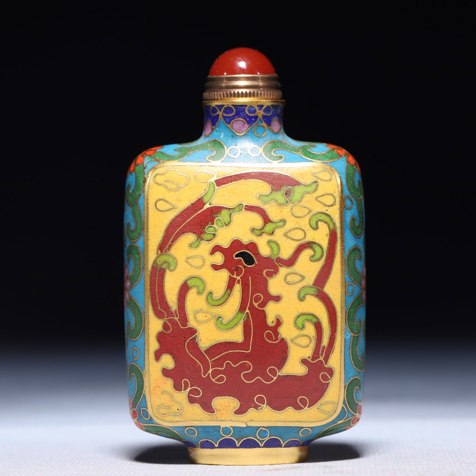An Exquisite Cloisonne Auspicious Cloud and Phoenix Pattern Snuff Bottle - 5