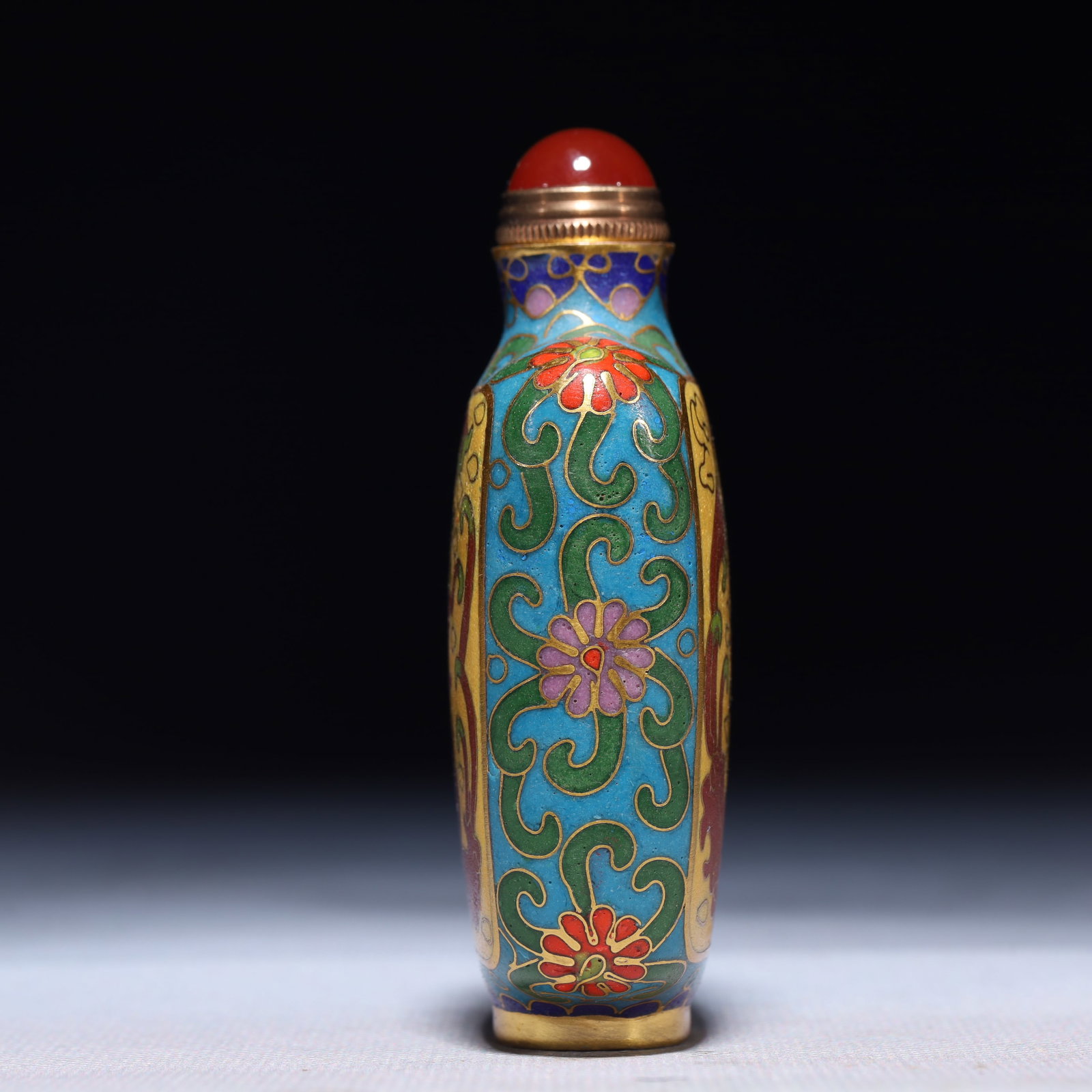 An Exquisite Cloisonne Auspicious Cloud and Phoenix Pattern Snuff Bottle - 6
