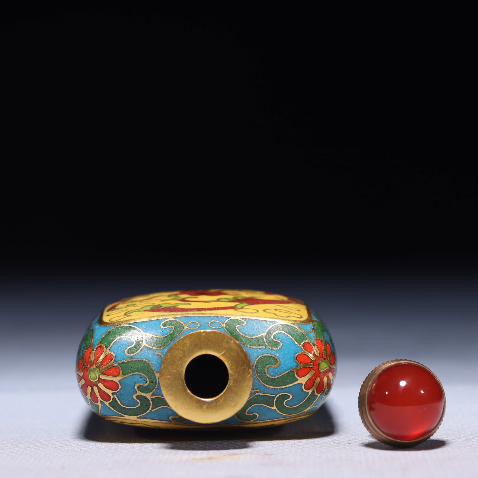 An Exquisite Cloisonne Auspicious Cloud and Phoenix Pattern Snuff Bottle - 7