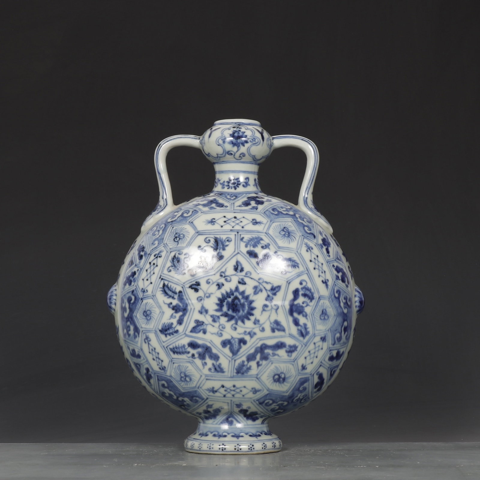An Exquisite Blue and White Lotus Pattern Double-Ears Vase (1 of 9)