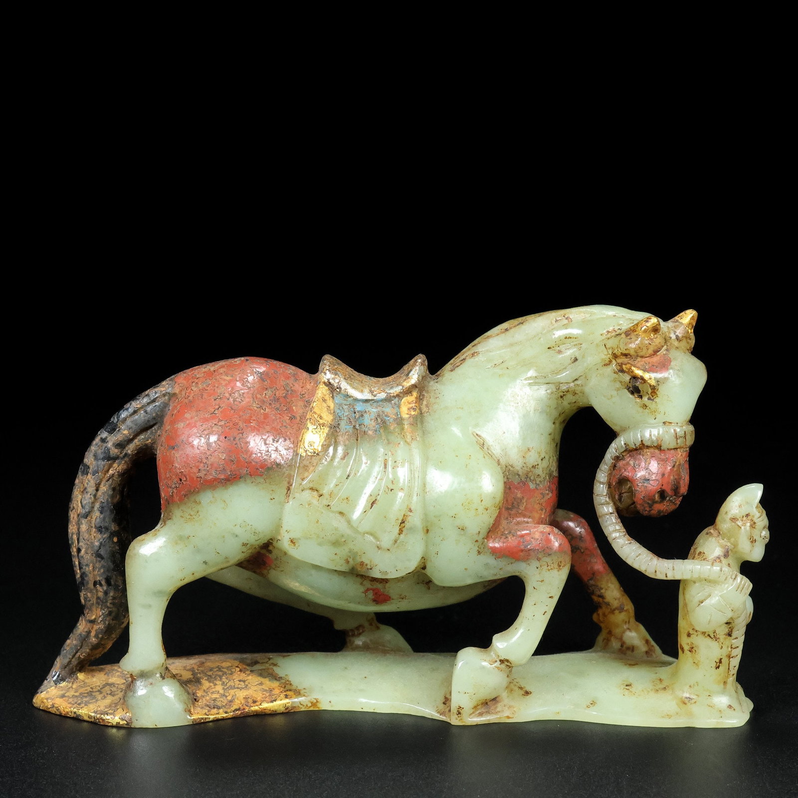 An Exquisite White Jade Horse Ornament: An Exquisite White Jade Horse Ornament,Qing Dynasty,China,Size:5.9inx2inx3.5in,Weight:497g 白玉马摆件,中国清代