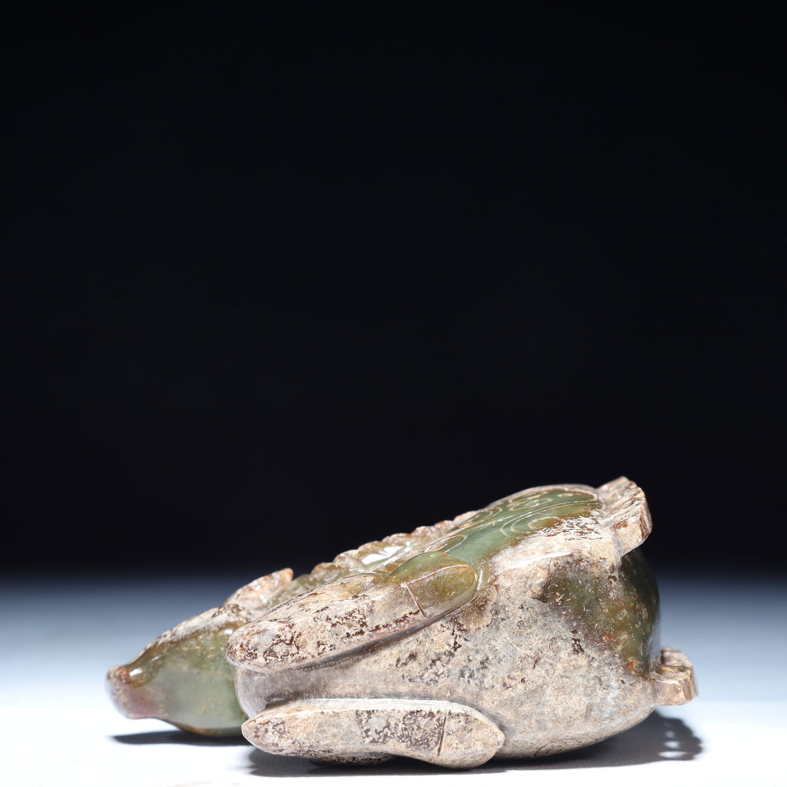 An Exquisite Green Jade Auspicious Cloud Pattern Buffalo Ornament - 8