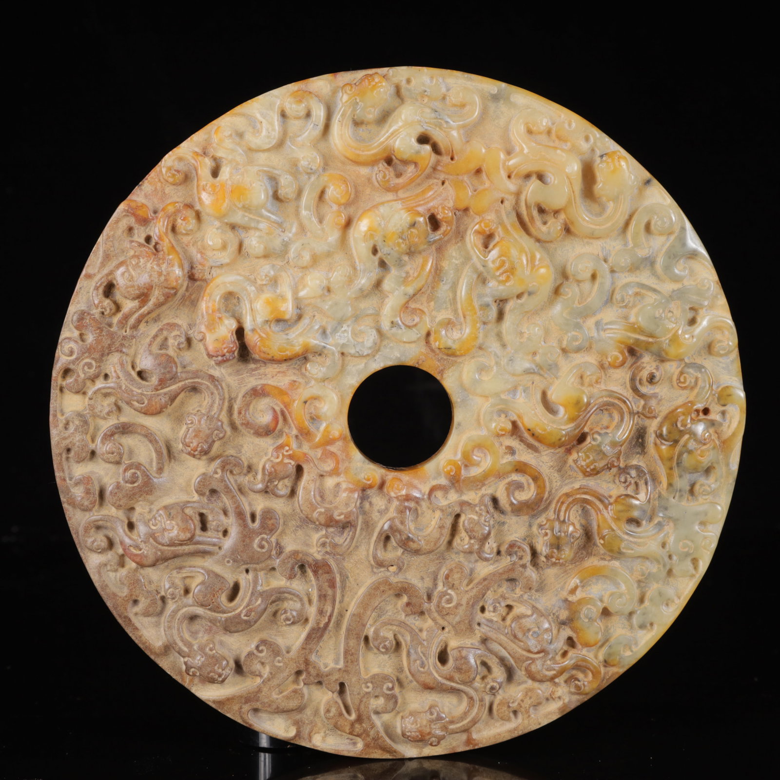 An Exquisite White Jade Chi-Dragon Pattern Jade Pendant,with Poem: An Exquisite White Jade Chi-Dragon Pattern Jade Pendant,with Poem,Qing Dynasty,China,Size:7.9inx0.8in,Weight:1050g