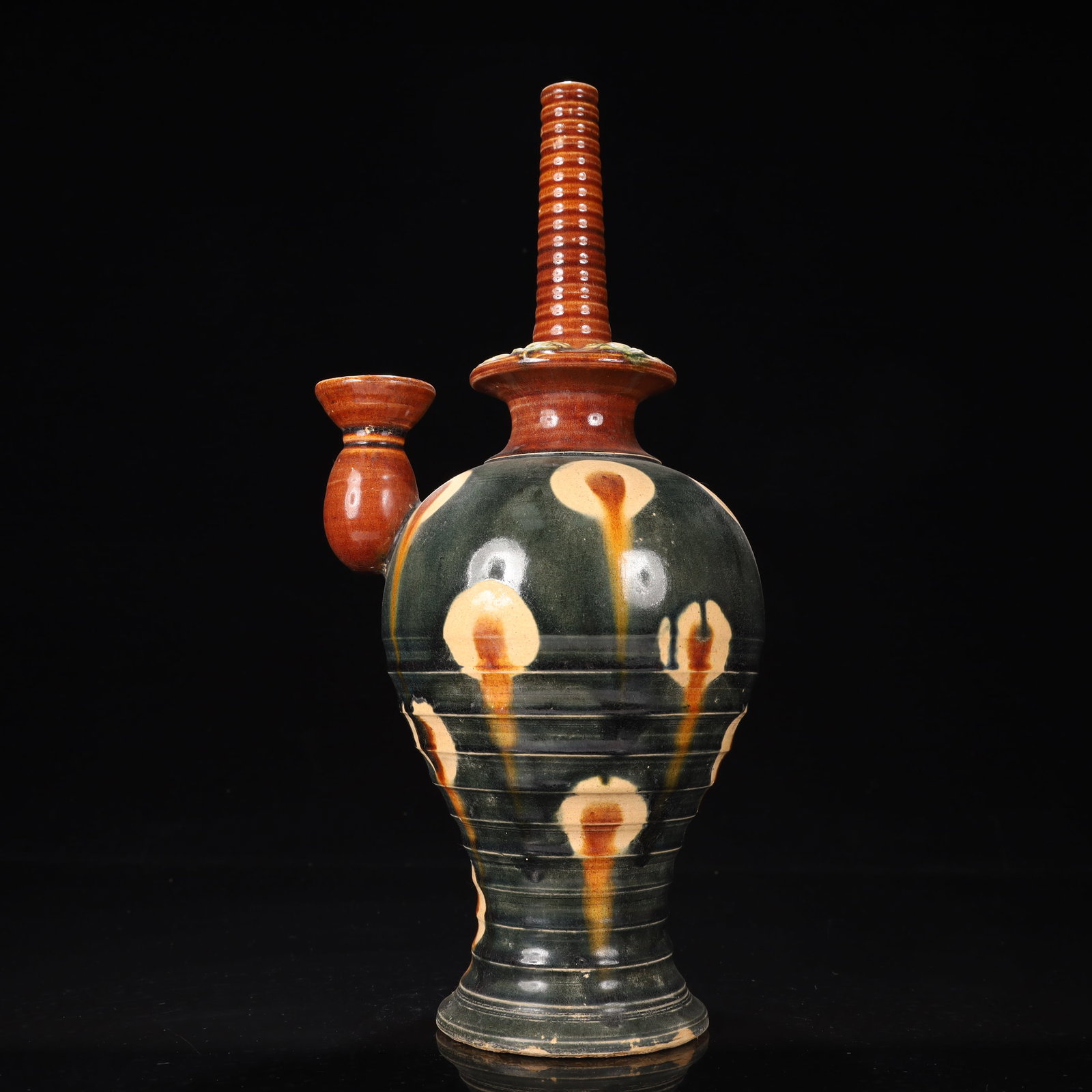 A Rare Tang Tri-Color Glazed Pottery Vase (1 of 12)