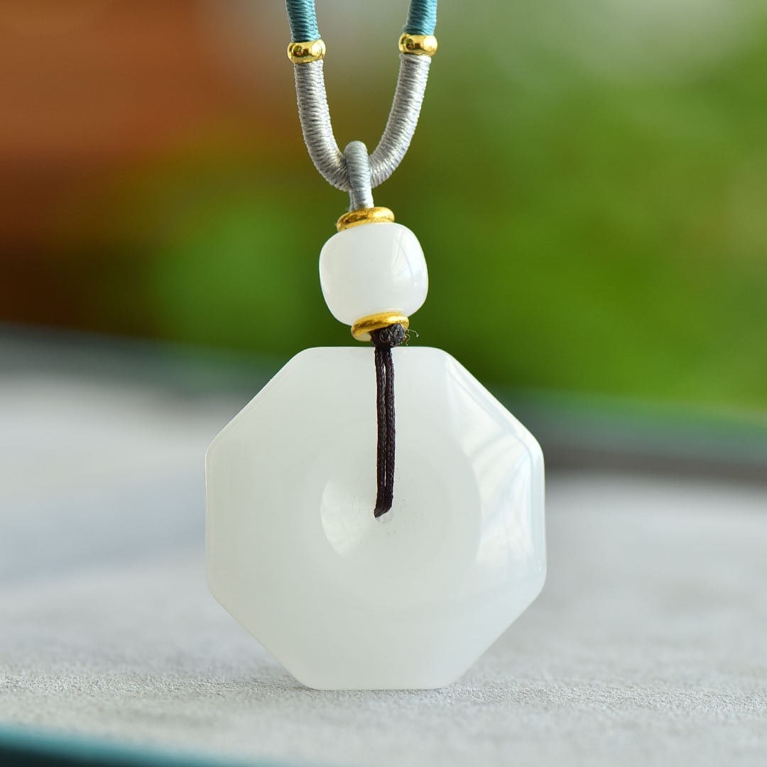 An Exquisite White Jade Pendant: An Exquisite White Jade Pendant 白玉挂件