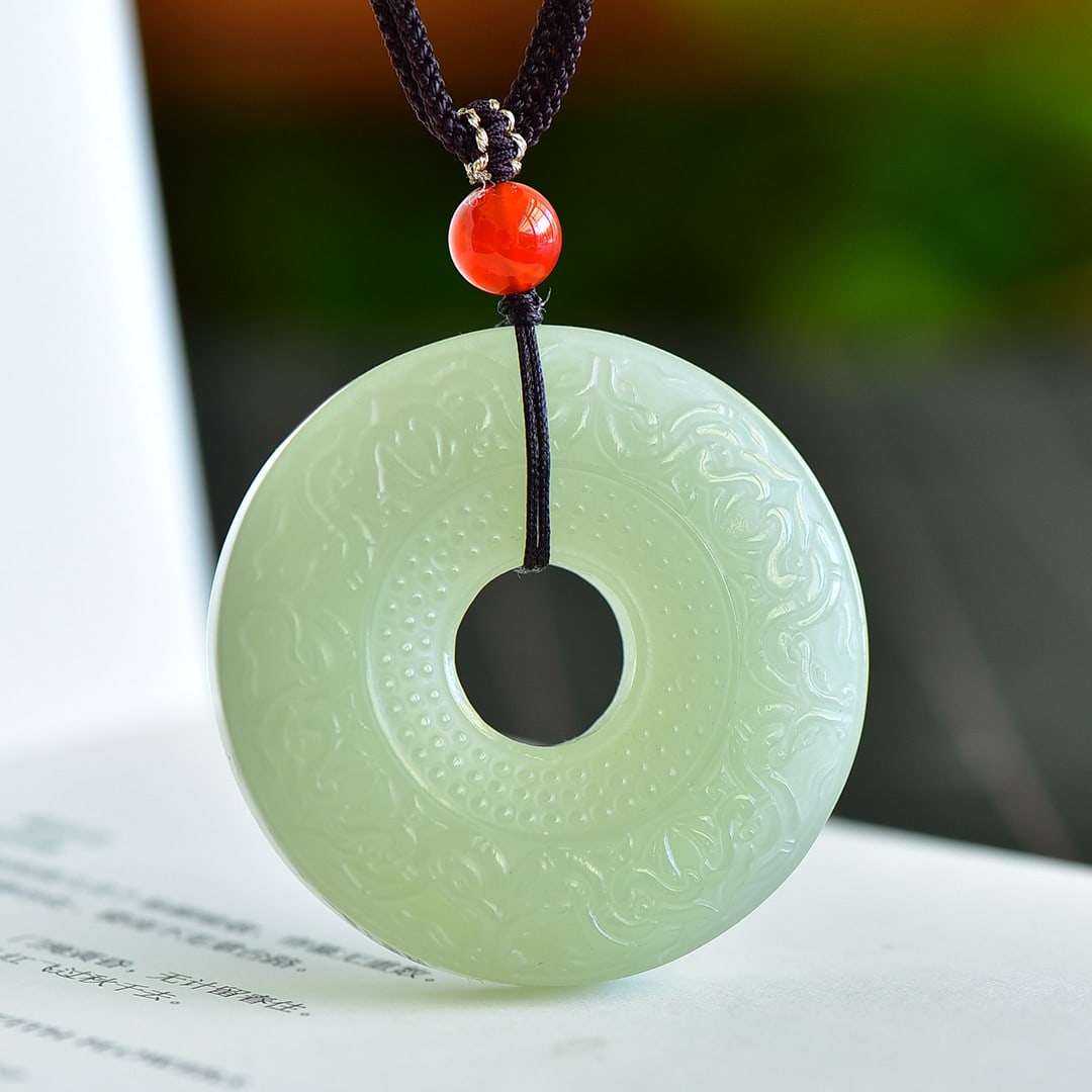 An Exquisite Greenish Jade Pendant: An Exquisite Greenish Jade Pendant,Size:1.9inx1.9in 青玉挂件