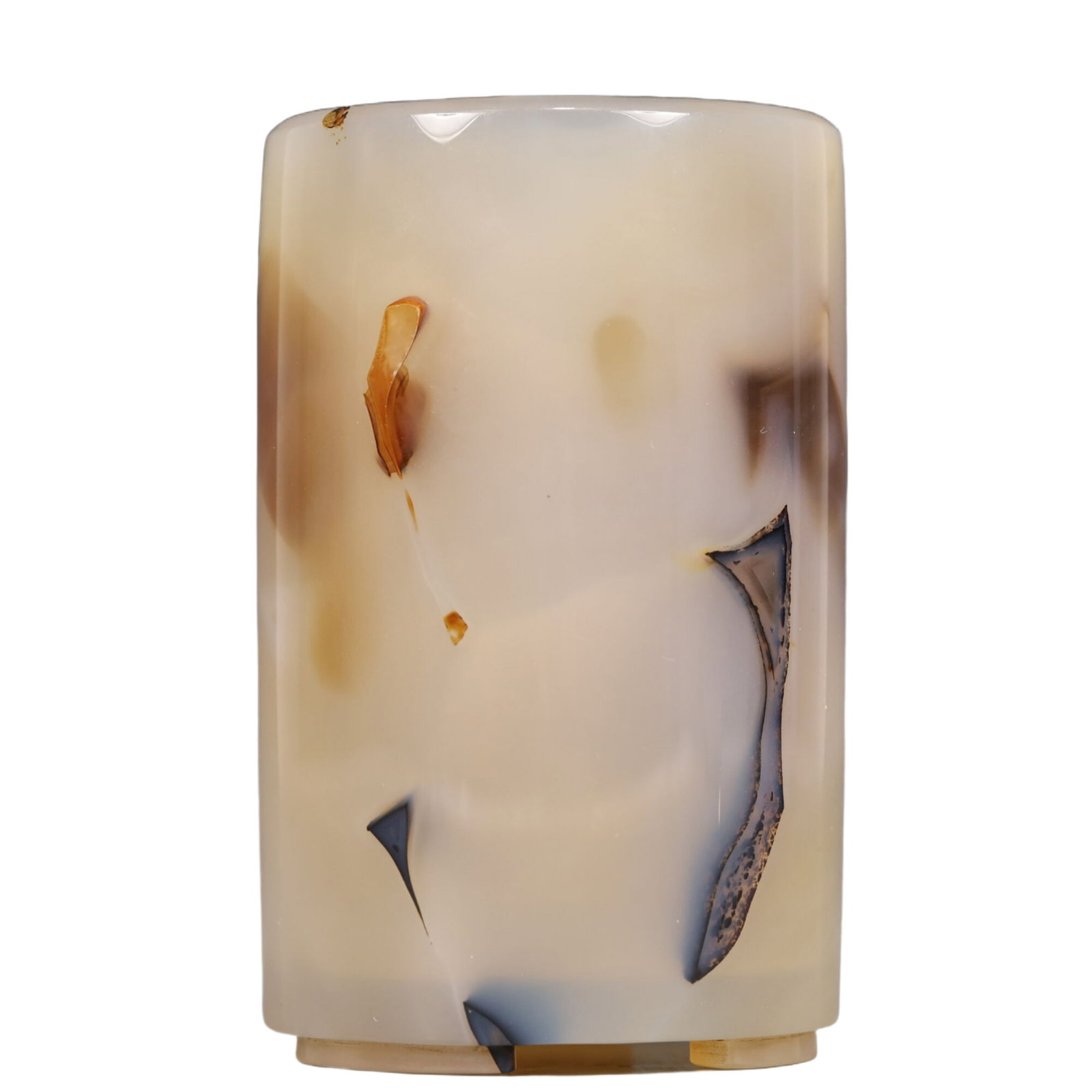 An Exquisite Agate Brush Pot: An Exquisite Agate Brush Pot ,Qing Dynasty, China,Size:2.8inx4.5in Weight:450g 玛瑙笔筒,中国清代