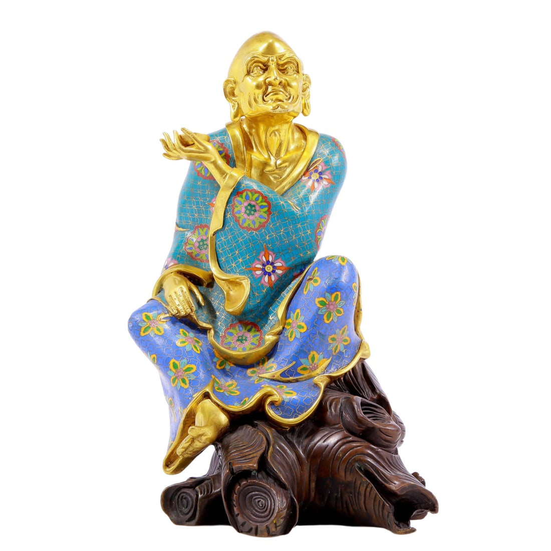 An Exquisite Cloisonne Figure Of Arhat (1 of 8)
