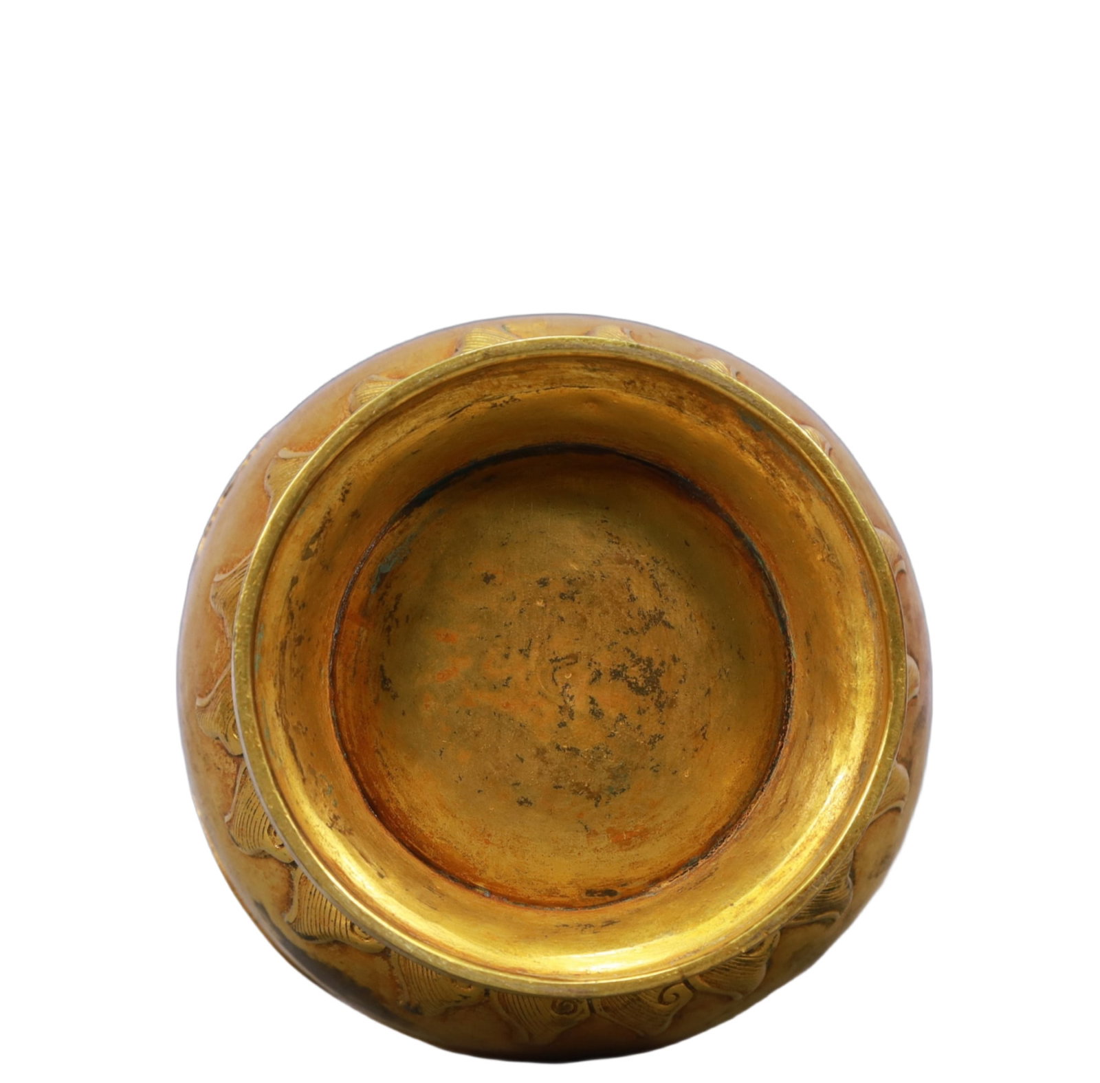 A Rare Gilt Bronze Arhat Pattern Double-Ears Vase - 10