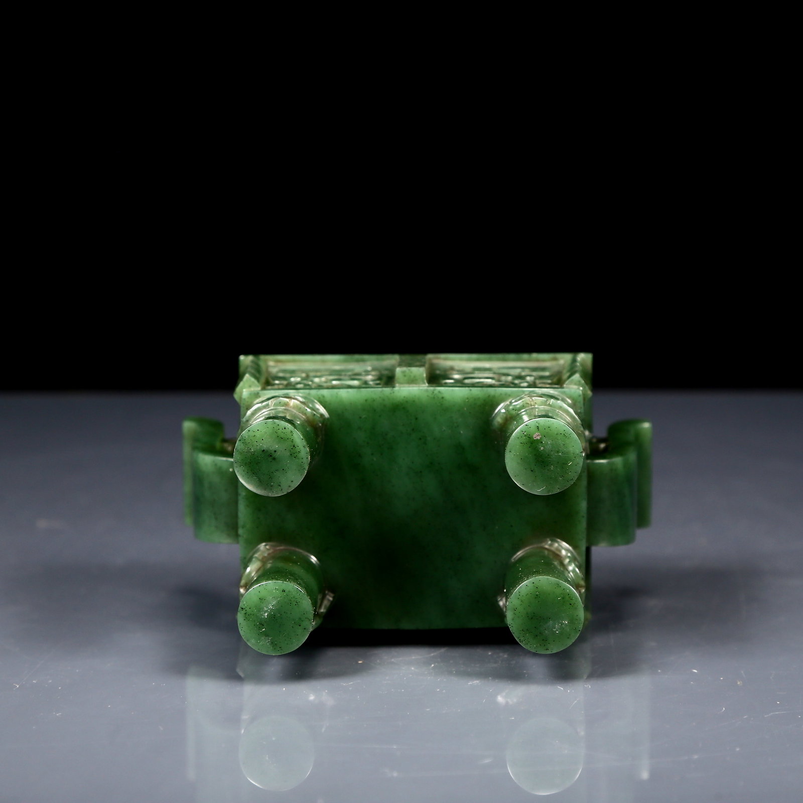 An Exquisite Jasper Beast-Face Pattern Double-Ears Censer - 9