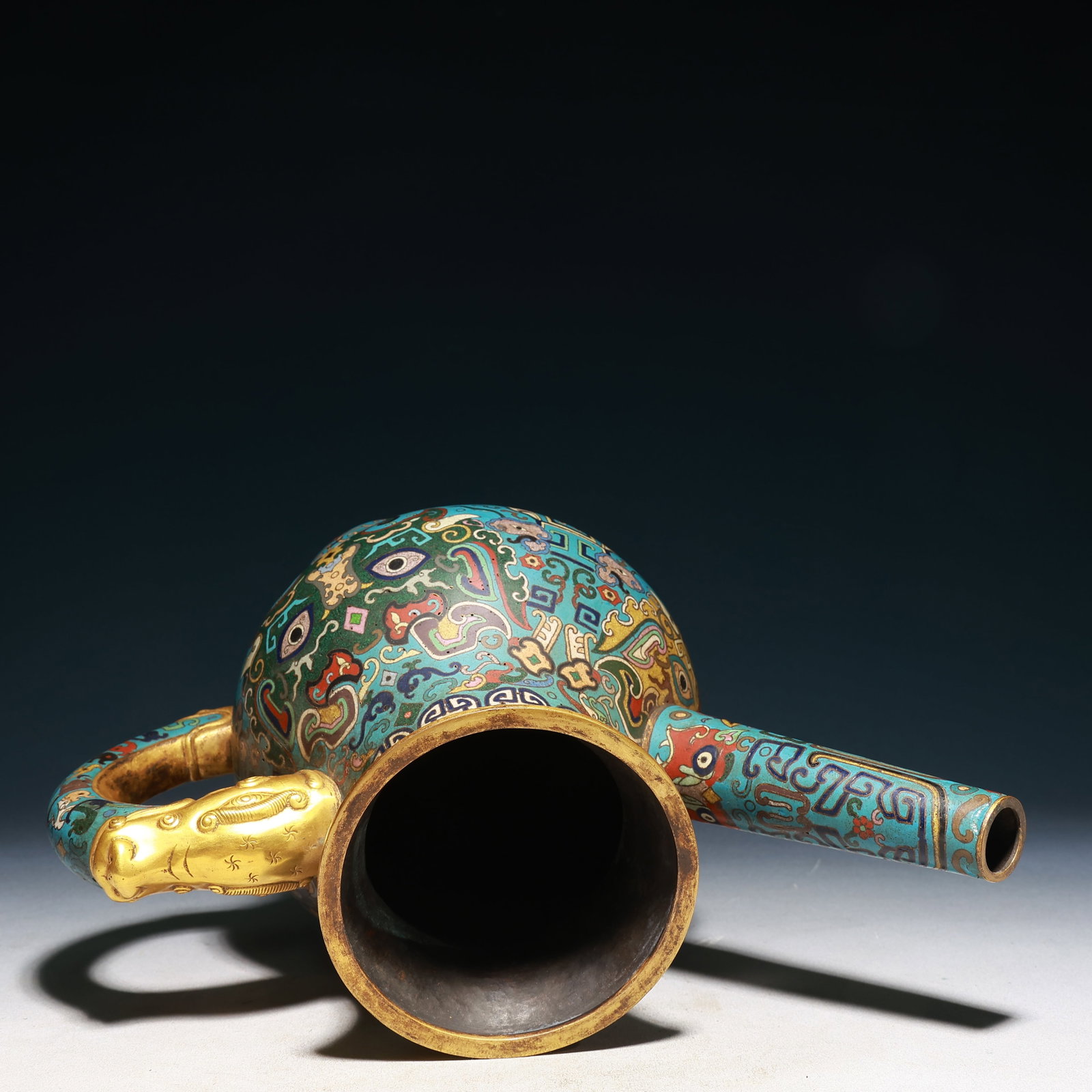 A Huge Cloisonne Beast-Face Pattern Tripod Teapot - 12