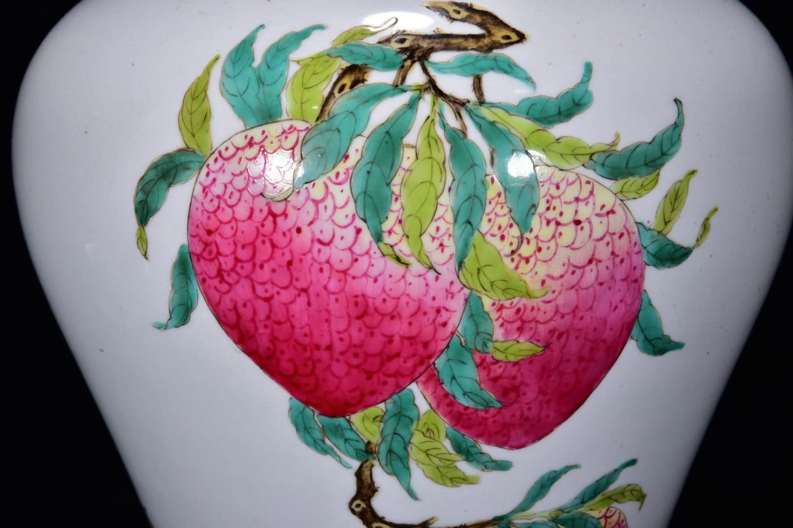 A Rare Famille-Rose Fruit Pattern Vase - 4