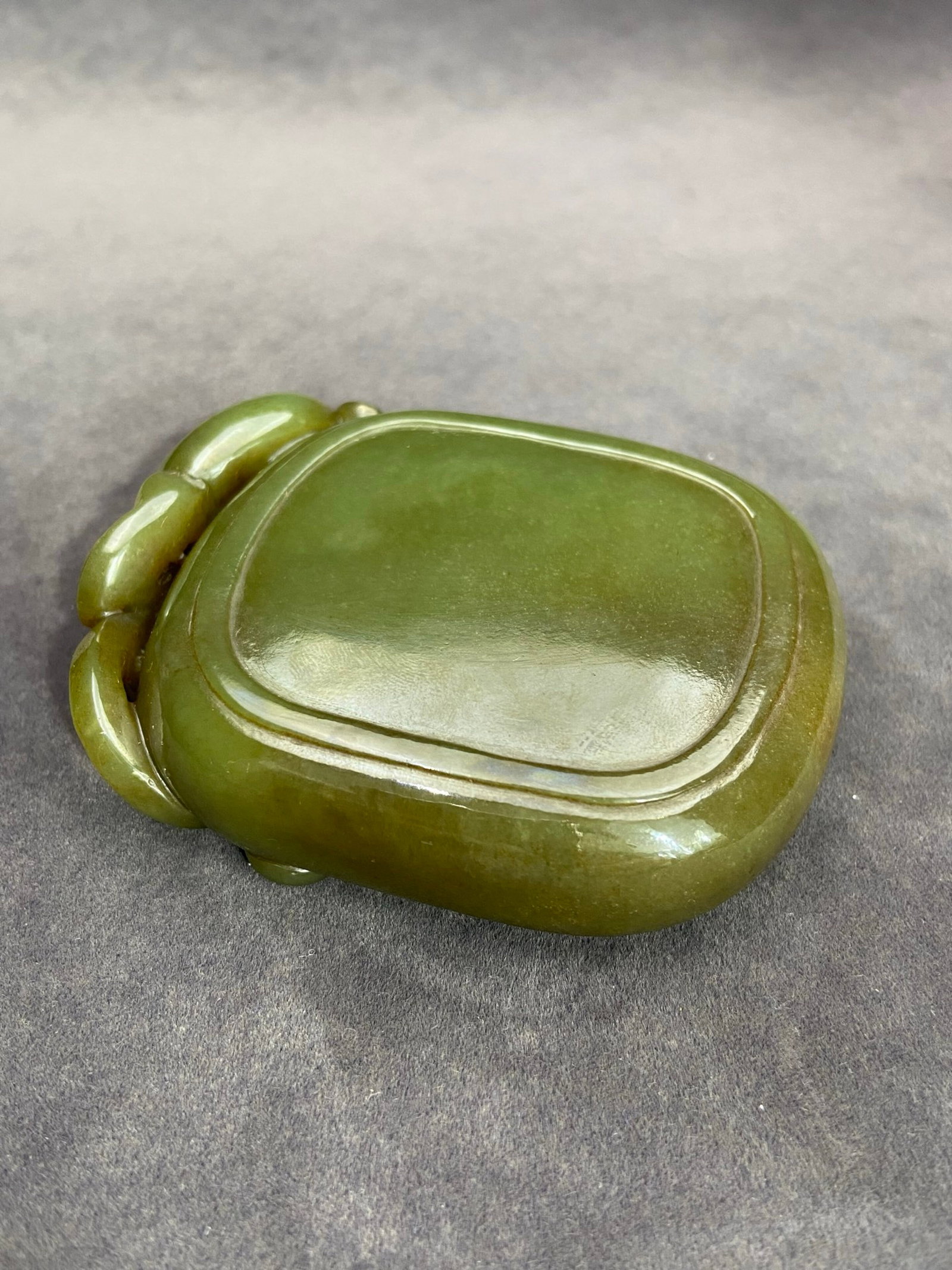 An Exquisite Yellow Jade Chi-Dragon Pattern Brush Washer - 6