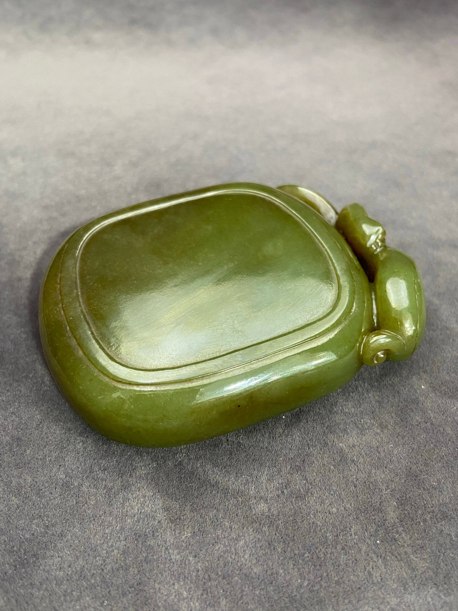 An Exquisite Yellow Jade Chi-Dragon Pattern Brush Washer - 7