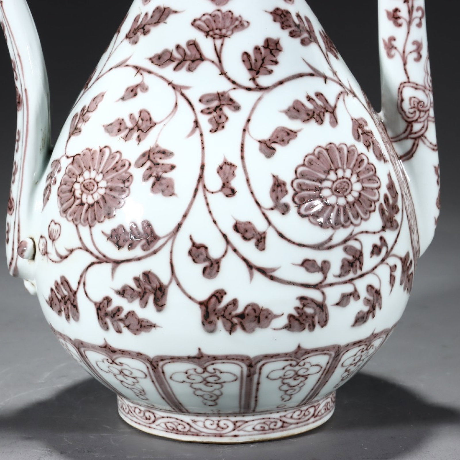 A Rare Underglaze-Red Lotus Pattern Flagon - 5