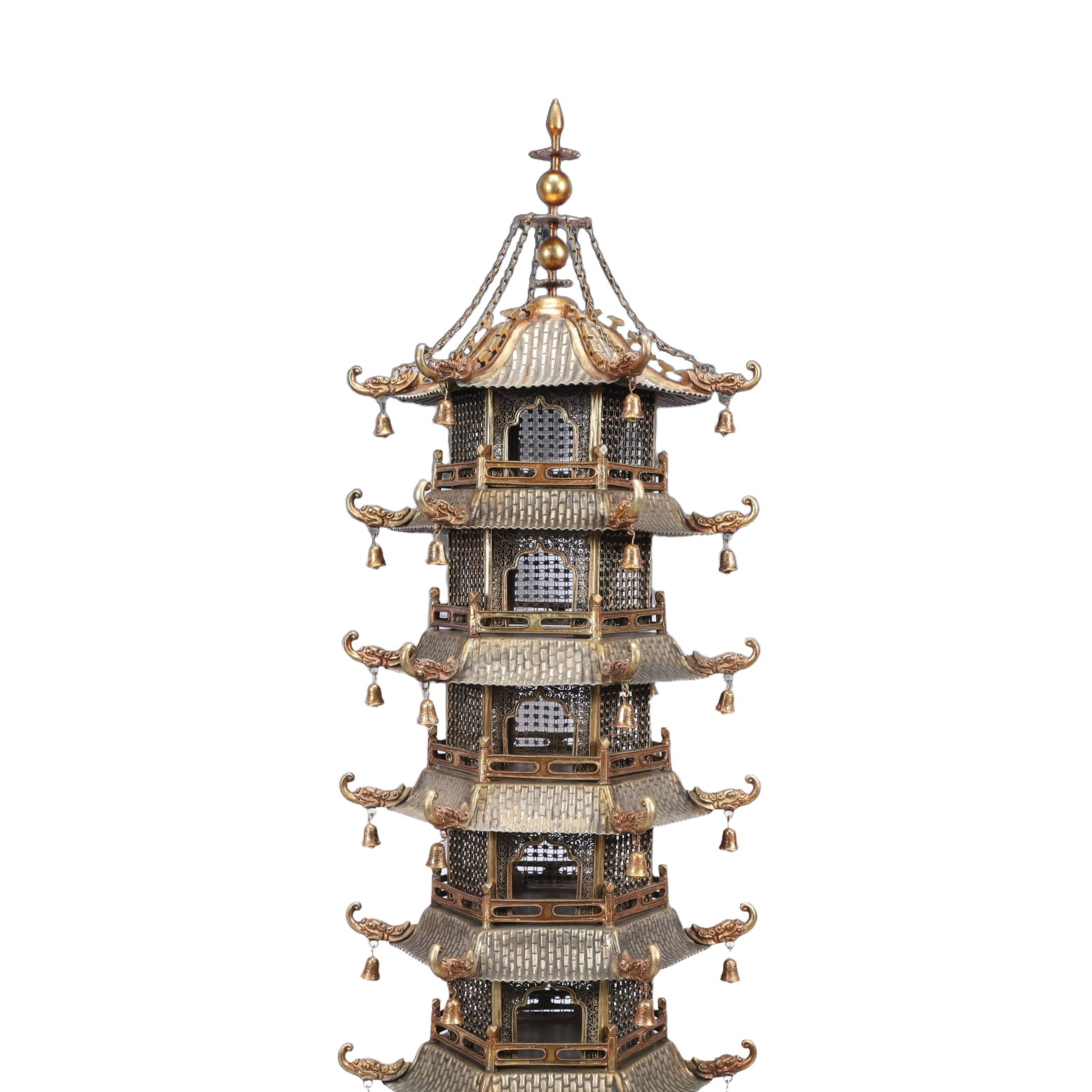 A Rare Gilt Silver Pagoda - 2